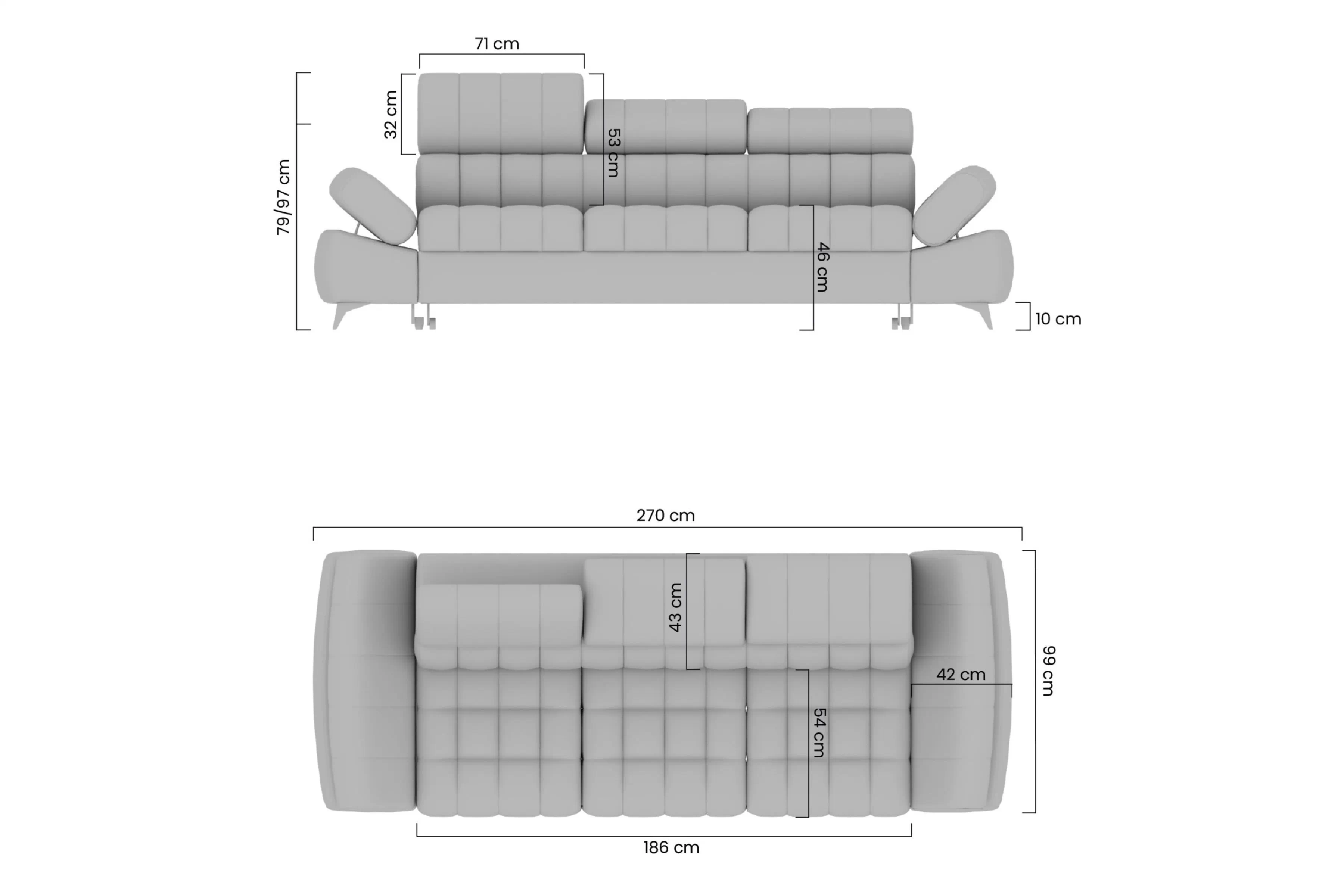 Pohovka trojmiestna Valoris s funkciou spánku