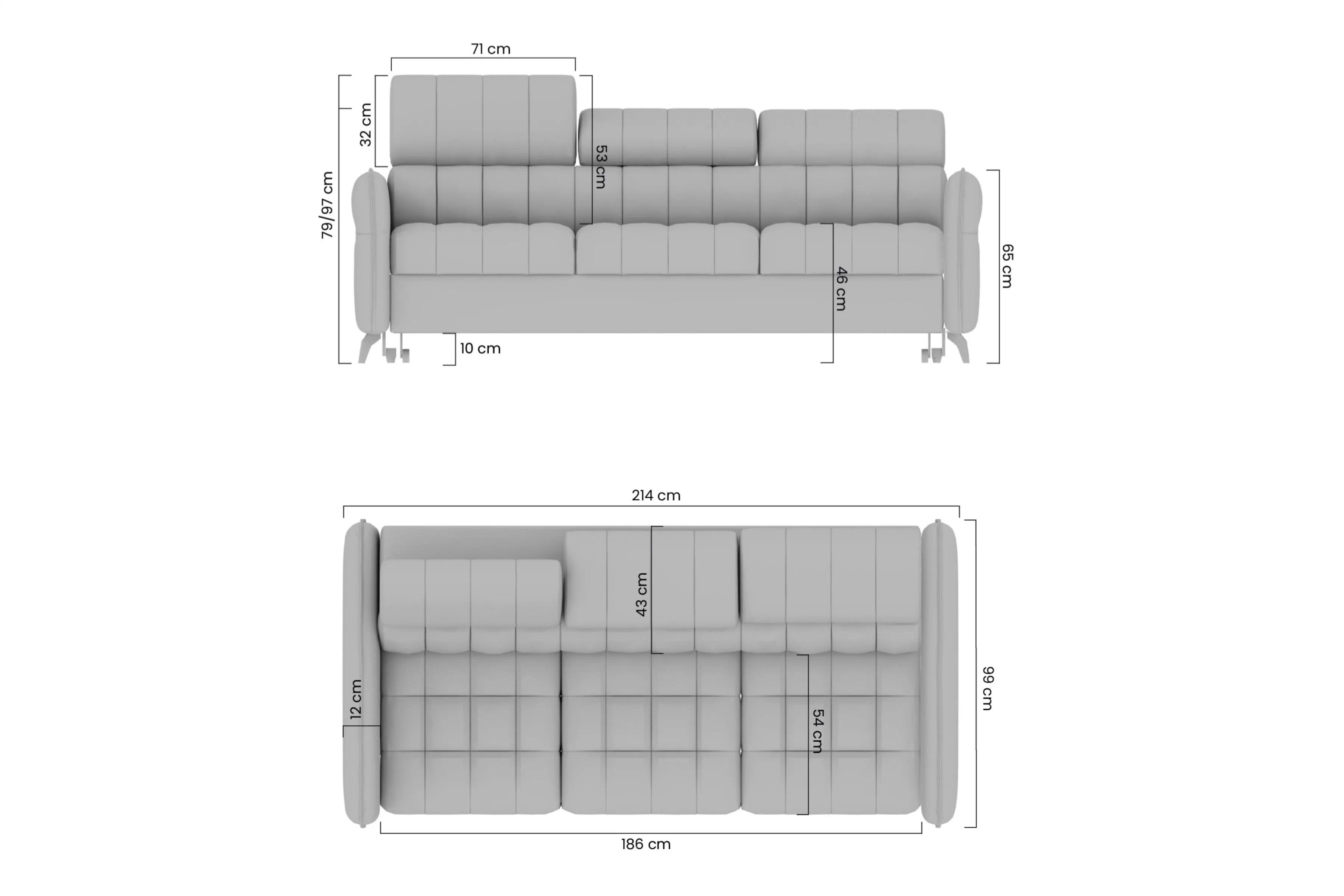 Pohovka trojmiestna s funkciou spánku Elarias