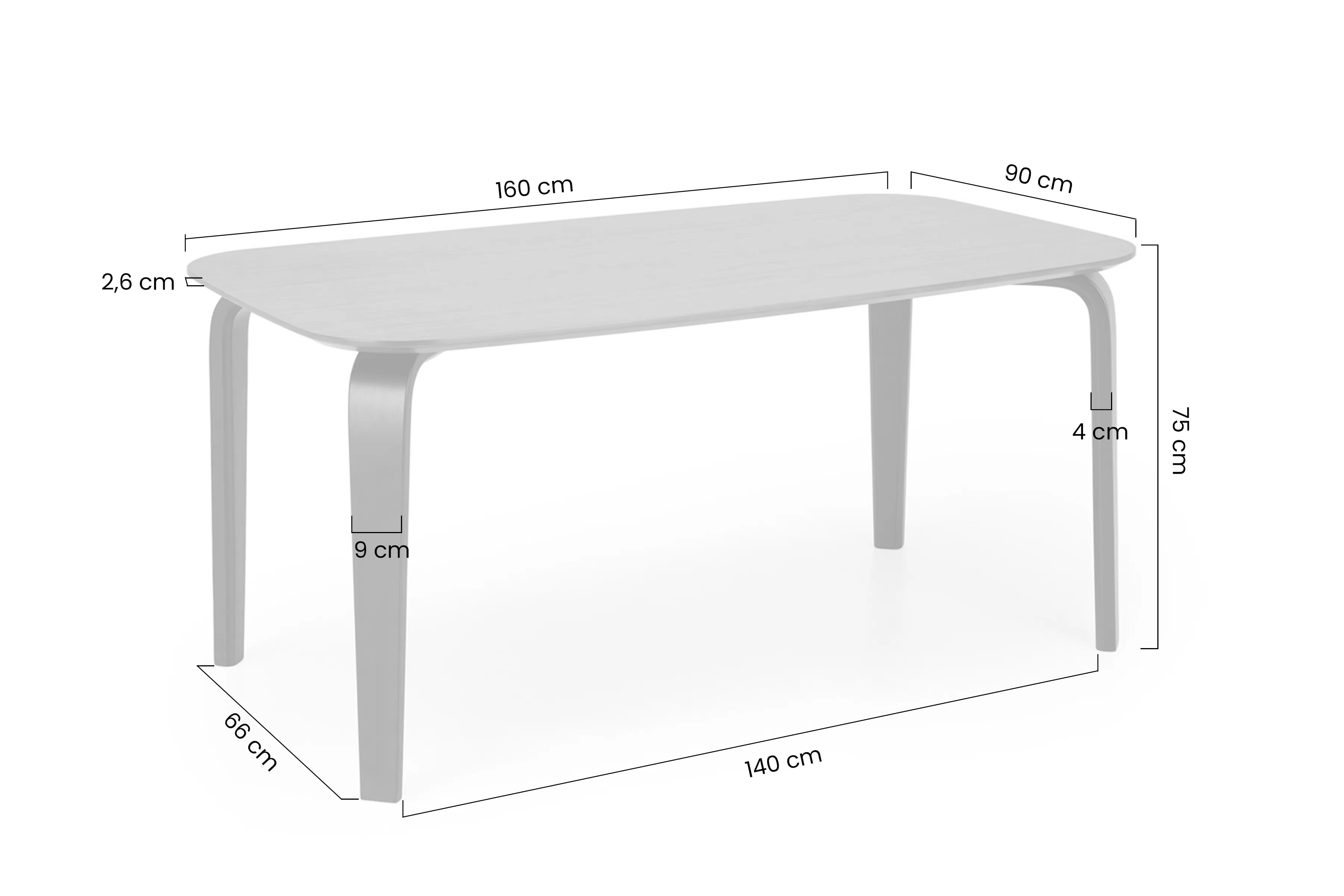 Stôl Norello 160x90 cm - orech / čierny