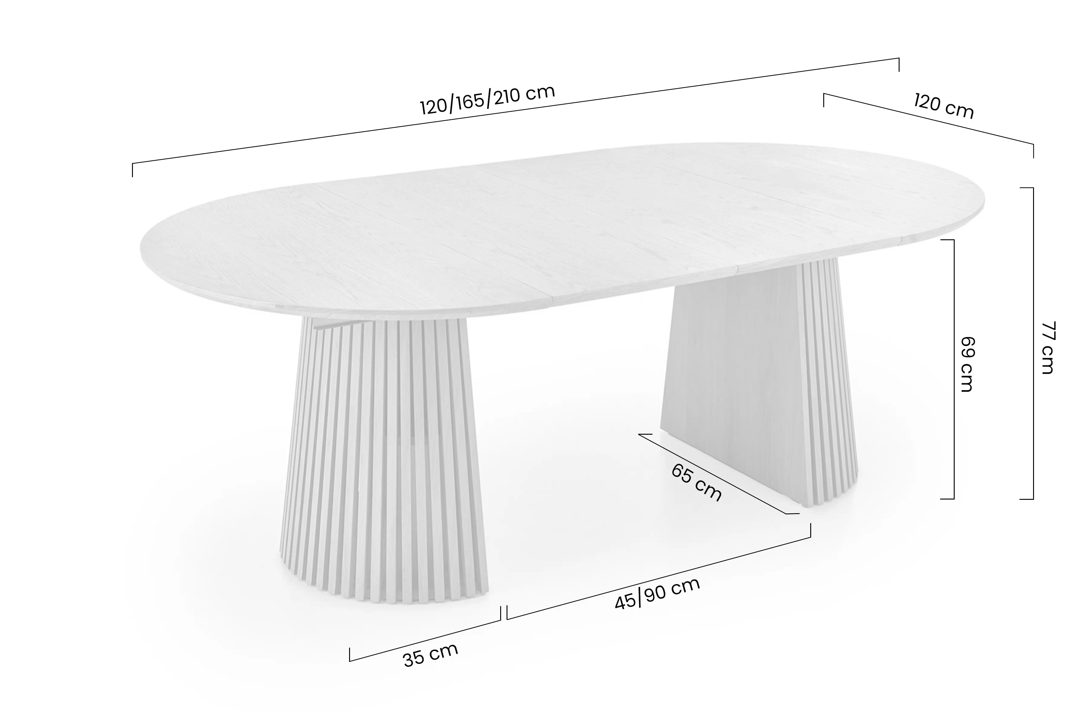 Stôl okragly Brevon 120-210x120 cm rozkladany - Dub prírodné