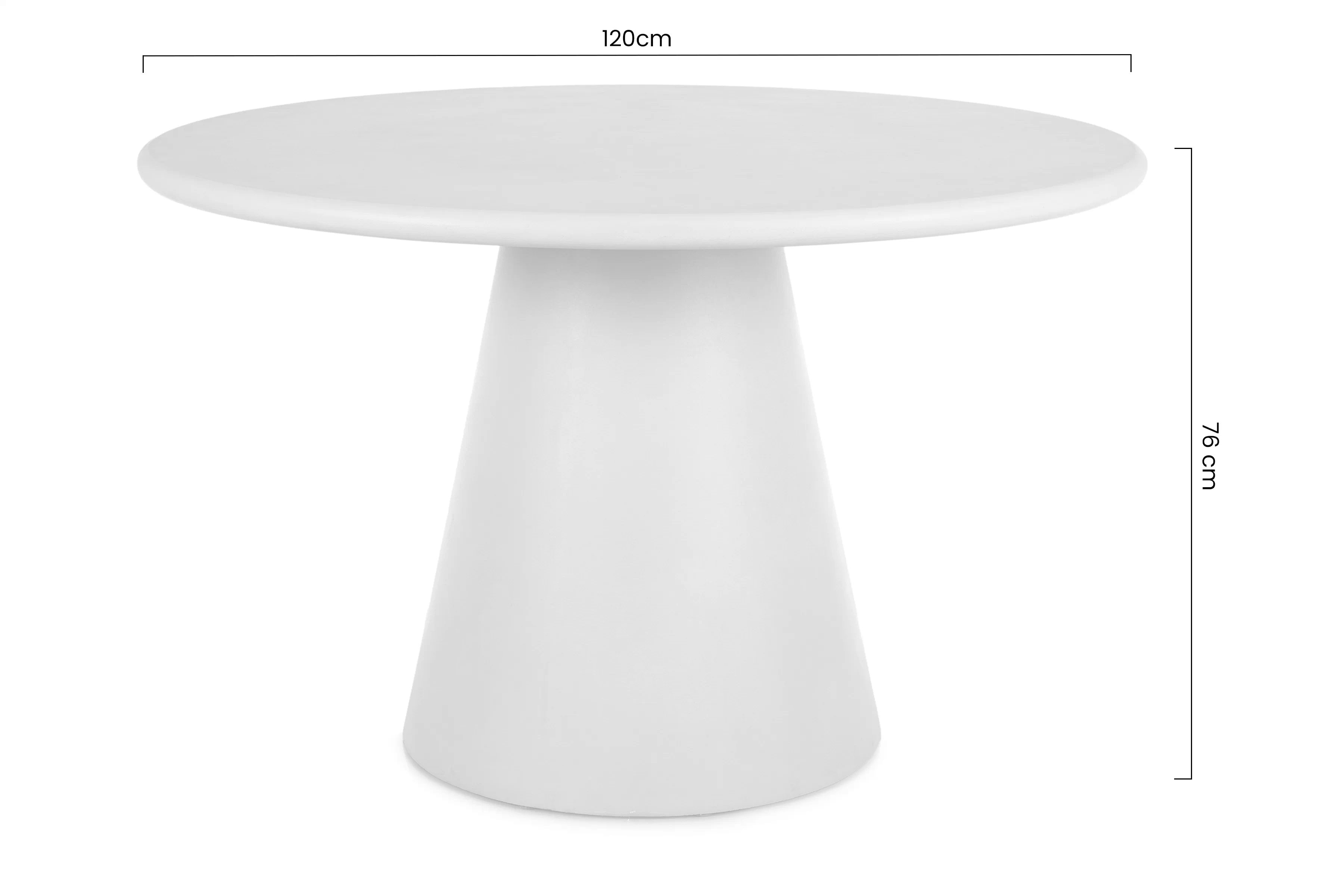 Stôl okragly Clav 120 cm - Krémový