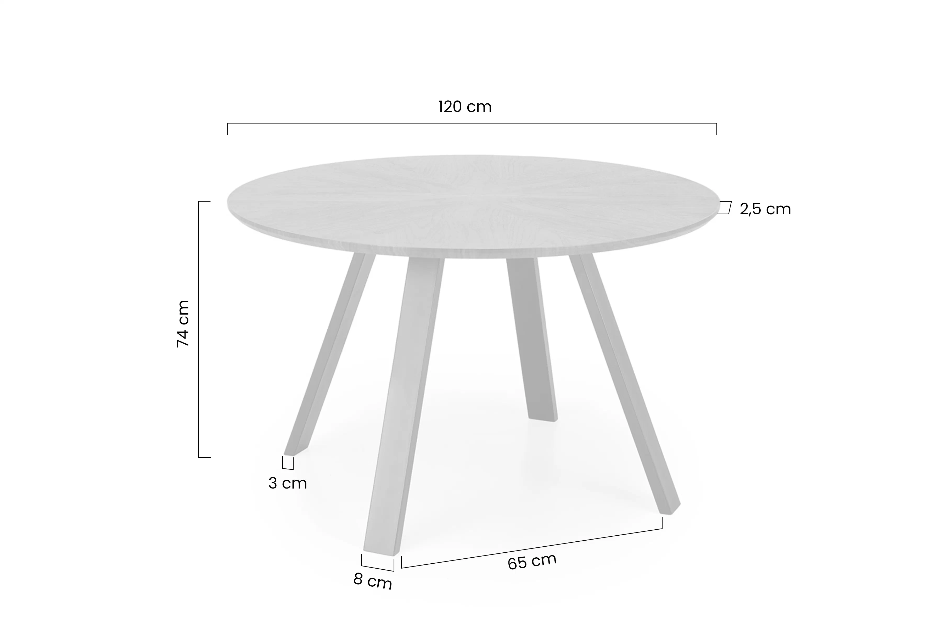Stôl okragly Danilo 120 cm - Orech / čierny nožičky