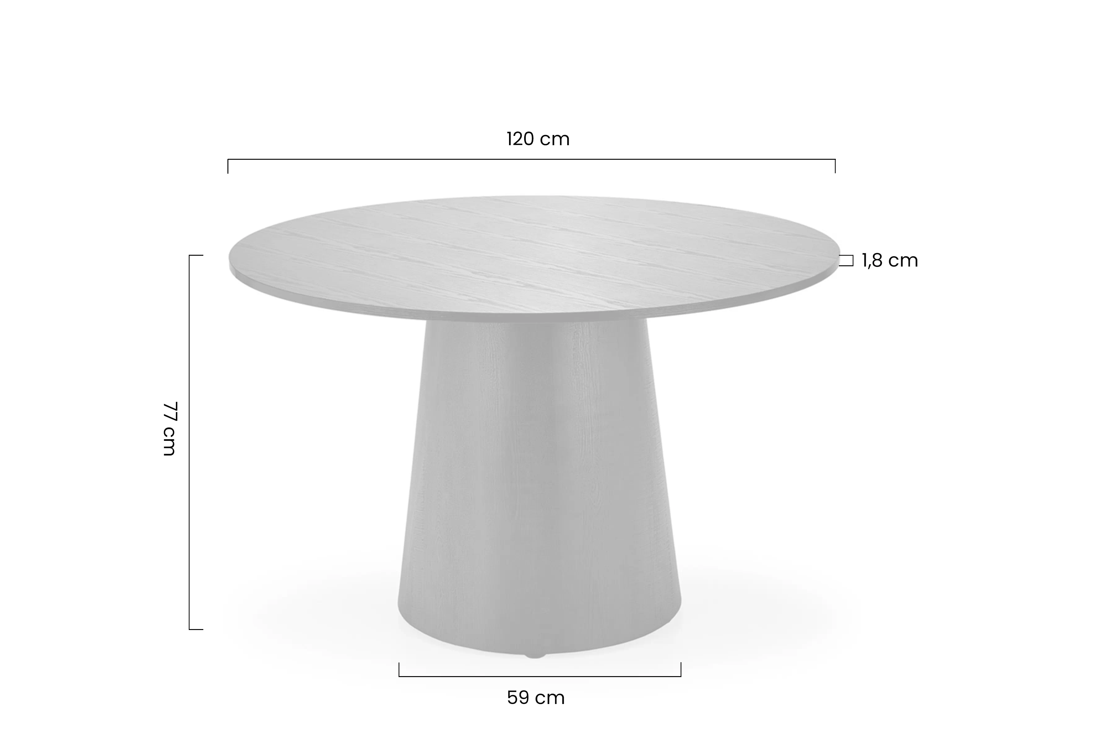 Stôl okragly Ginter 120 cm - Čierny