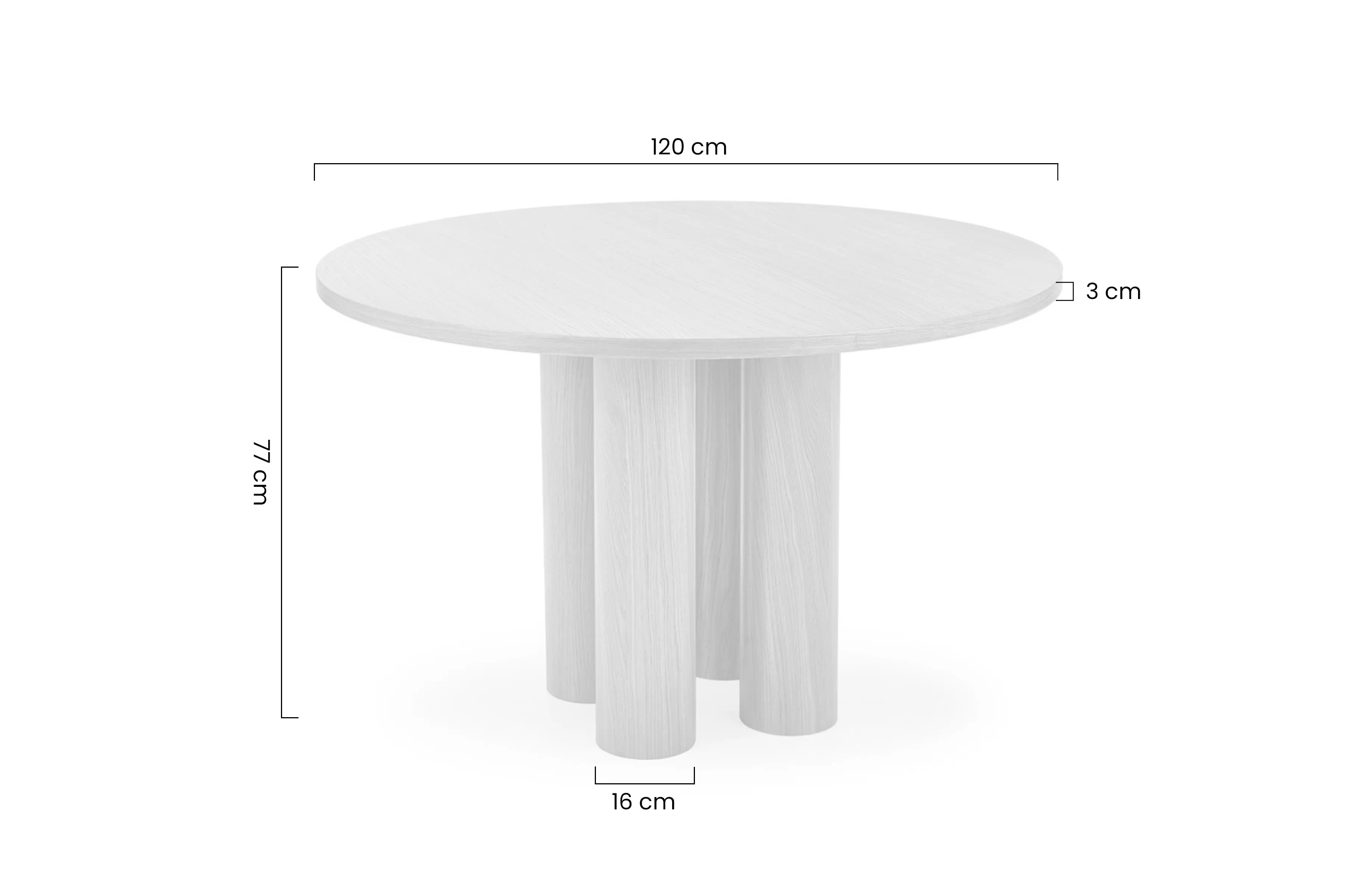 Stôl okragly Gravon 120 cm - Dub prírodné