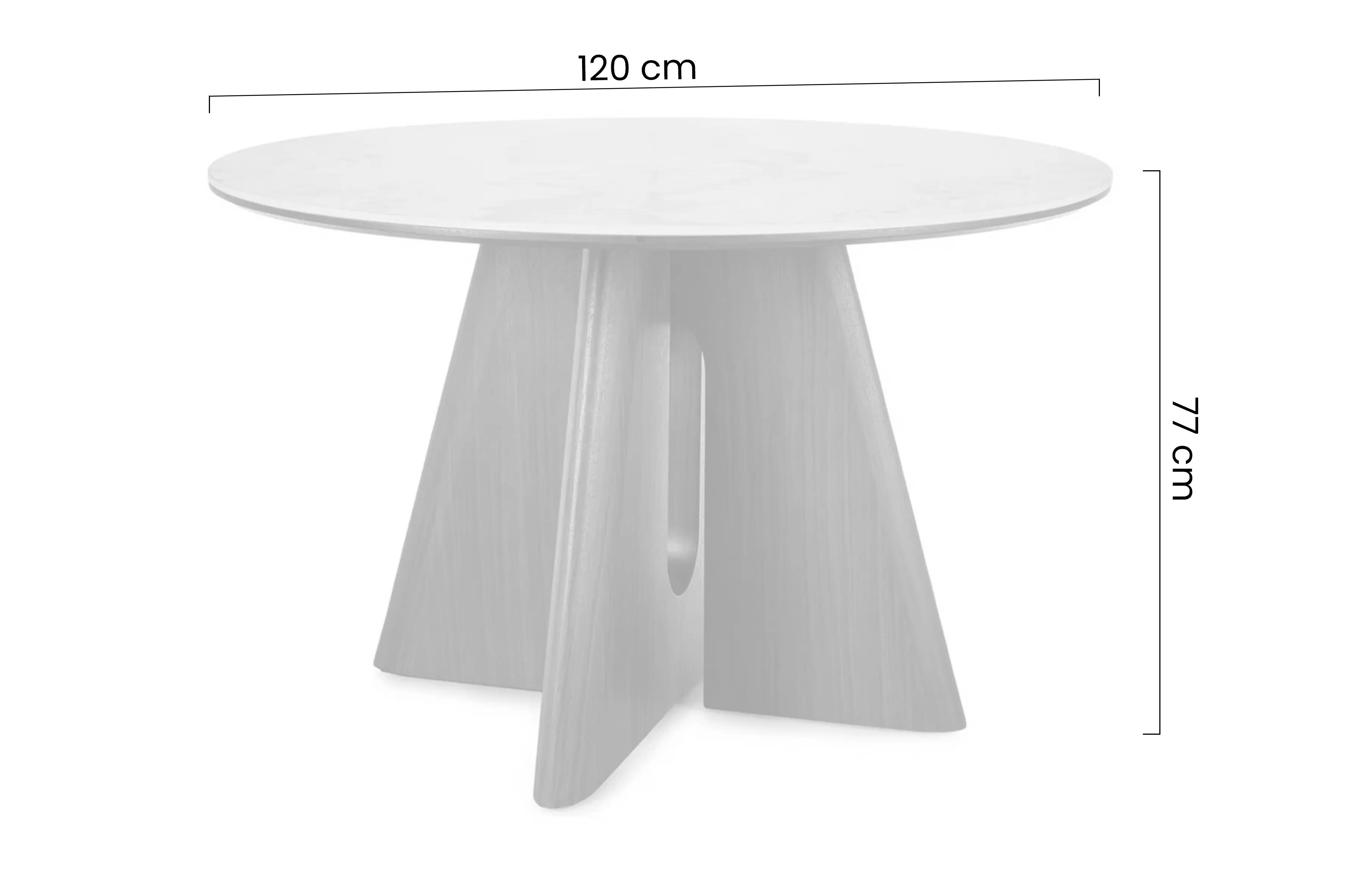 Stôl okragly Karvilo 120 cm - mramor / Tmavý orech