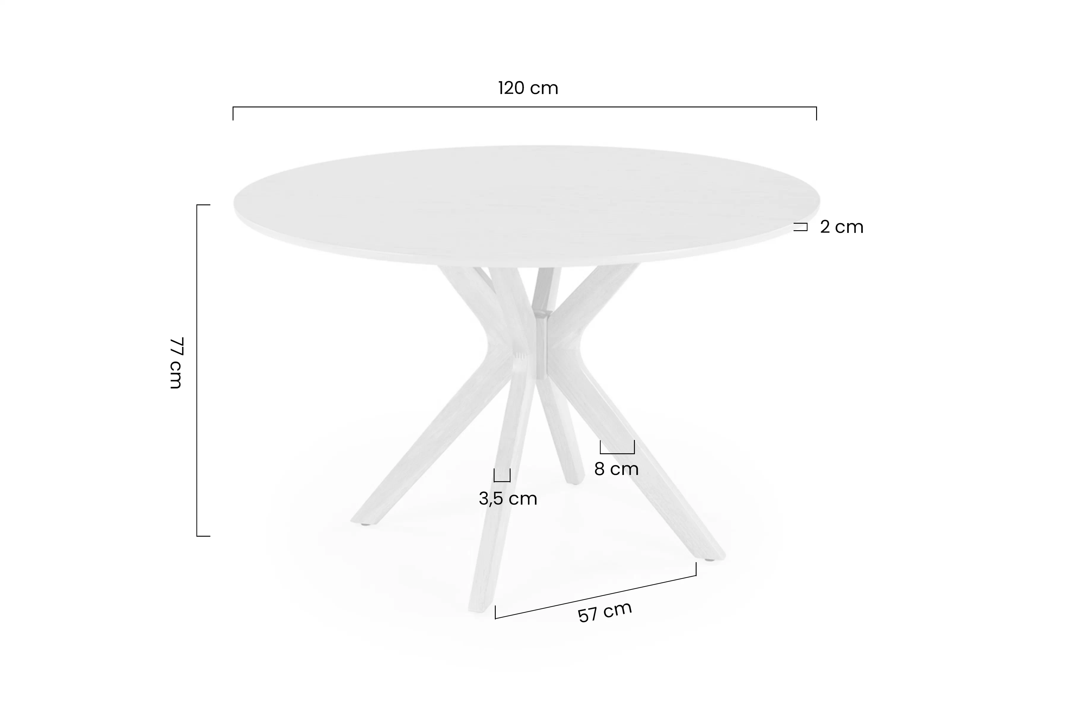 Stôl okragly Lorano 120 cm - Dub prírodné