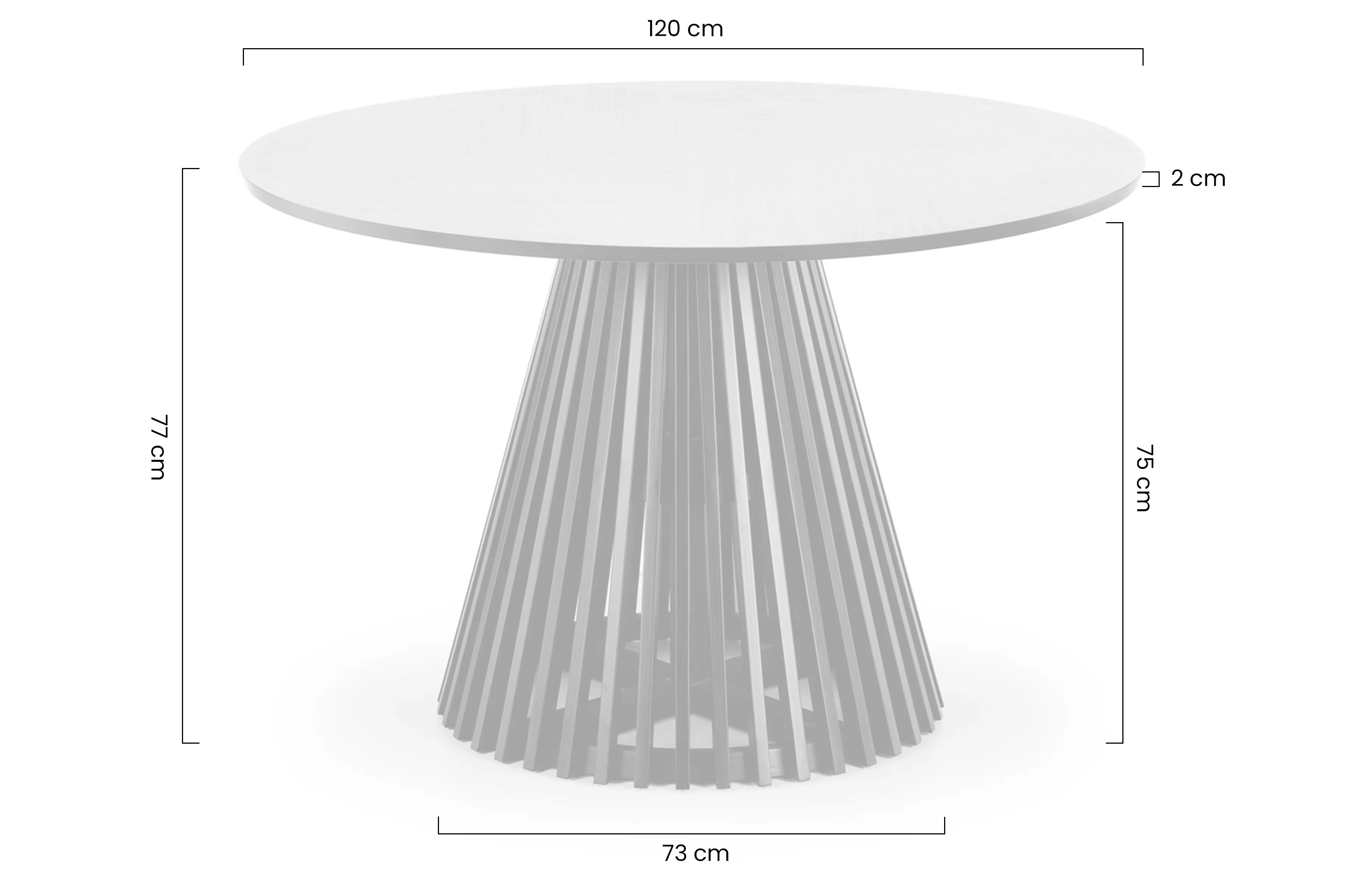 Stôl okragly MIYAKI 120 cm - Dub prírodné / Čierny