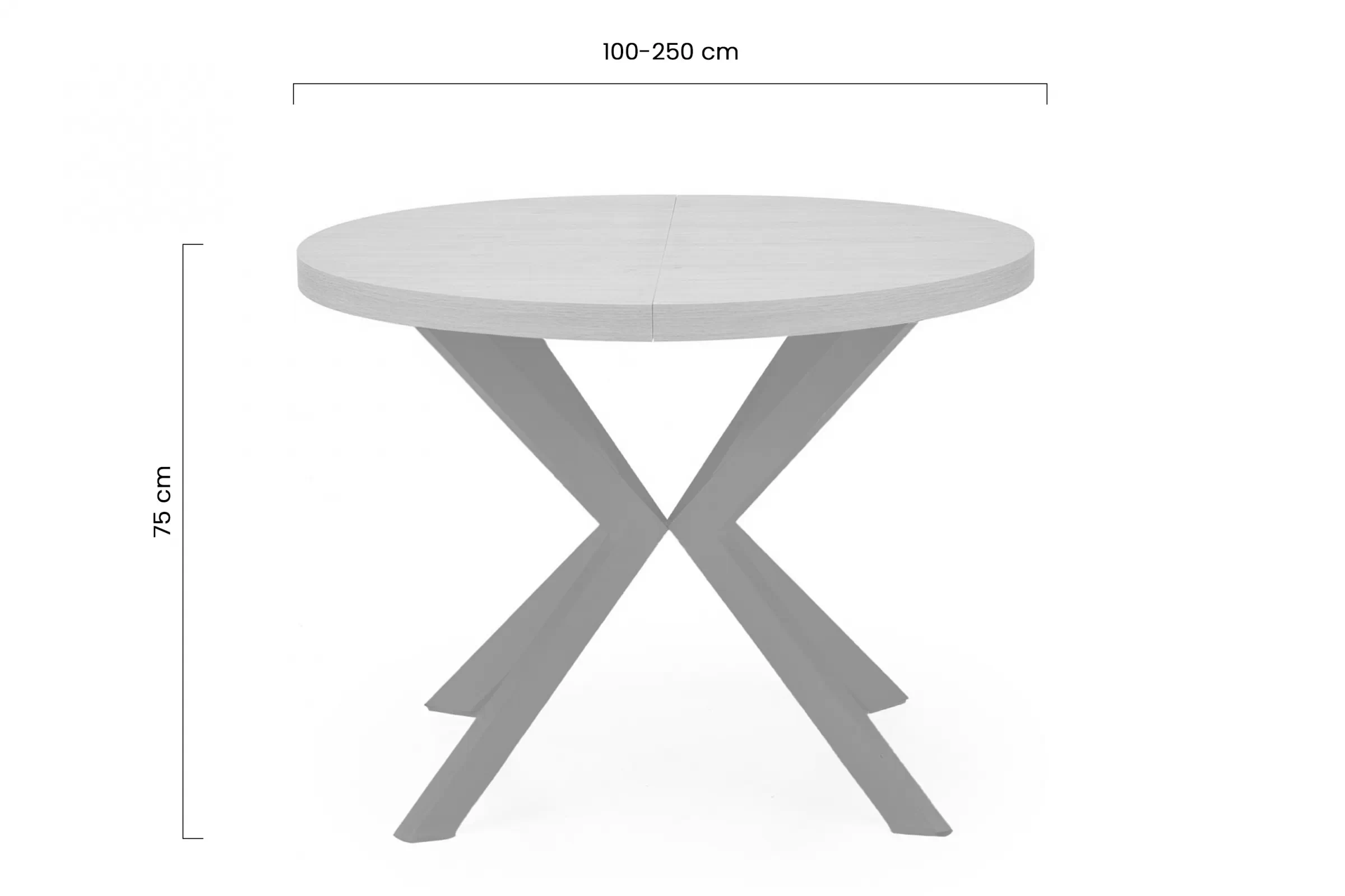 stôl okragly Peroni rozkladany 100-250 cm - Dub zlaté / Biely