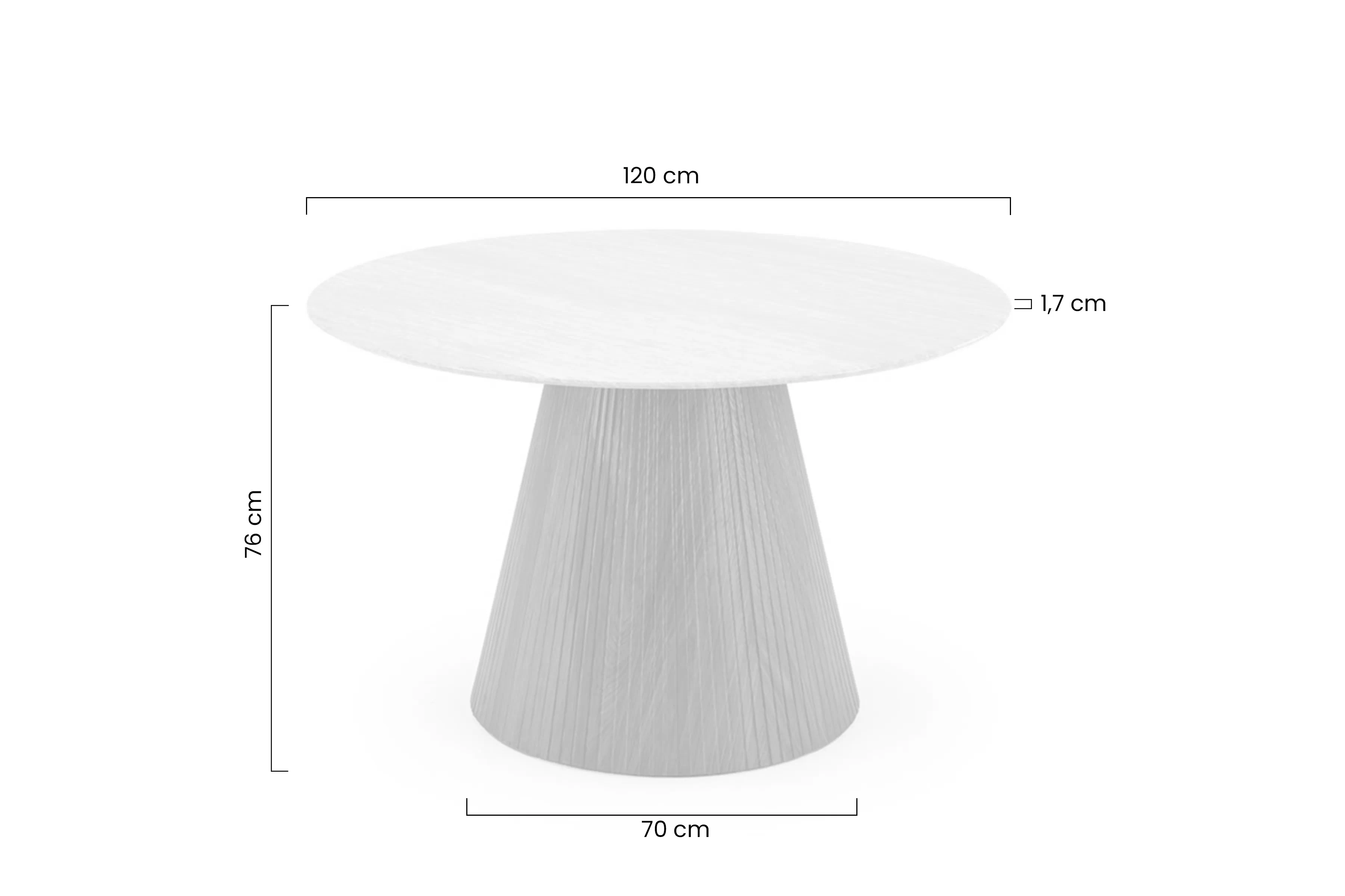 Stôl okragly Solvori 120 cm - Travertín / Orech