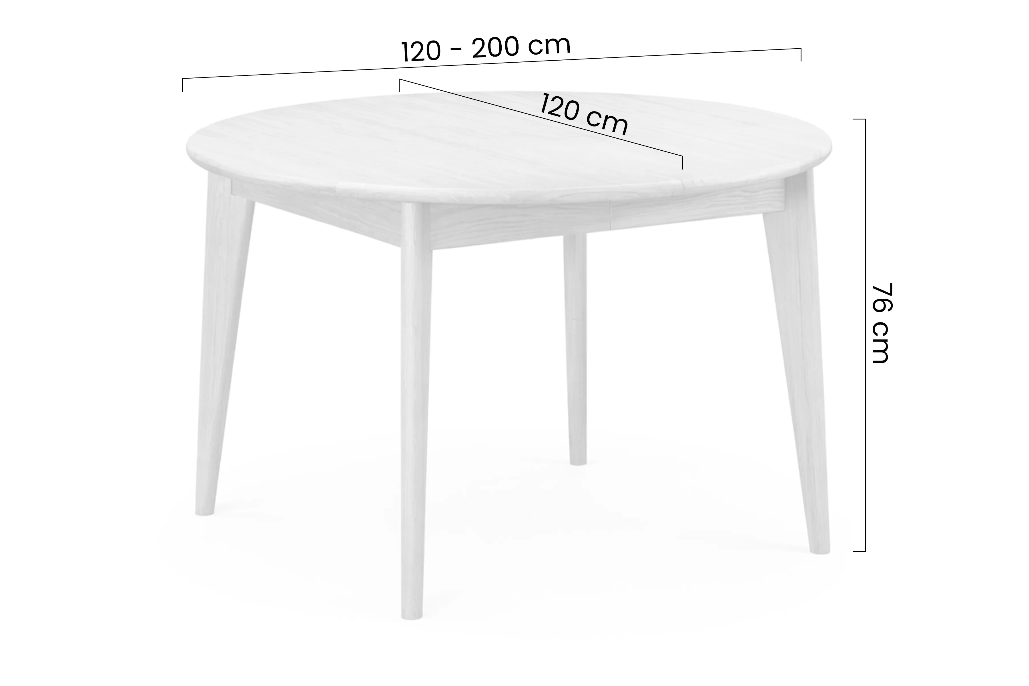 Stôl okragly Zoreli 120-200x120 cm rozkladany - Dub prírodné