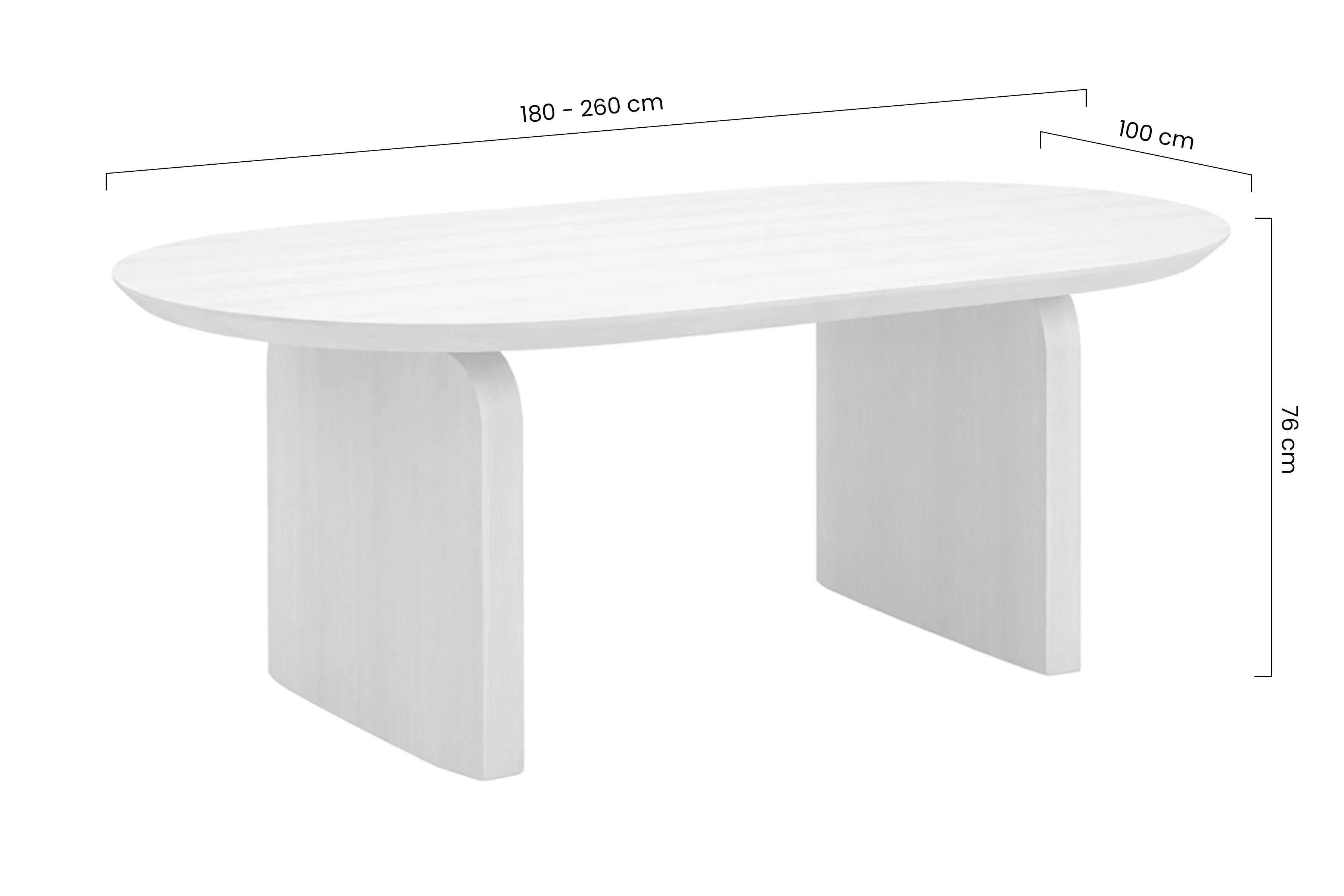 Stôl owalny Daxori 180-260x100 cm rozkladany - Dub prírodné