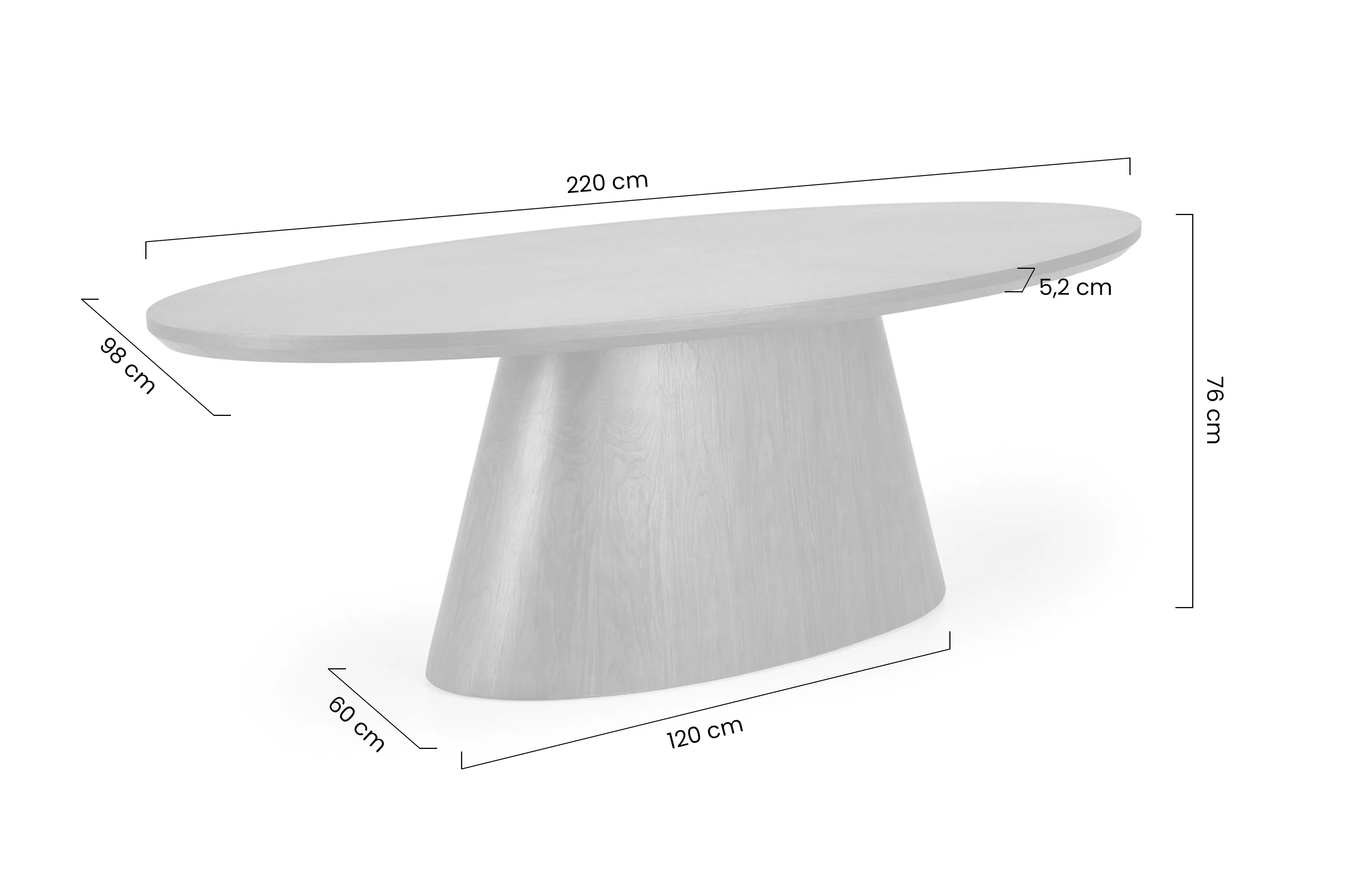 Stôl owalny Lunver 220x98 cm - Orech