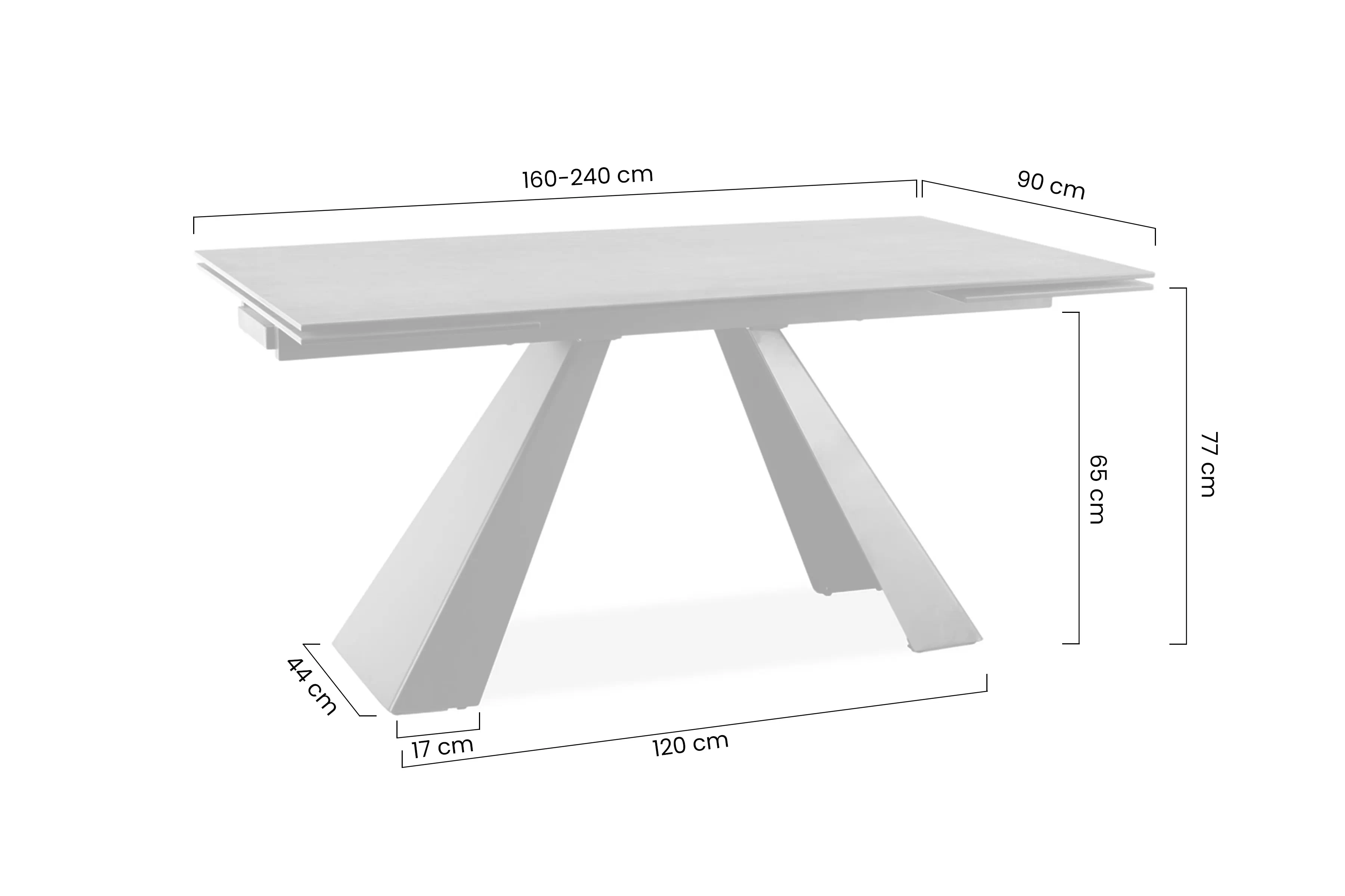 Stôl prostokatny Zanivo 160-240x90 cm rozkladany - Čierny mramor / Čierny