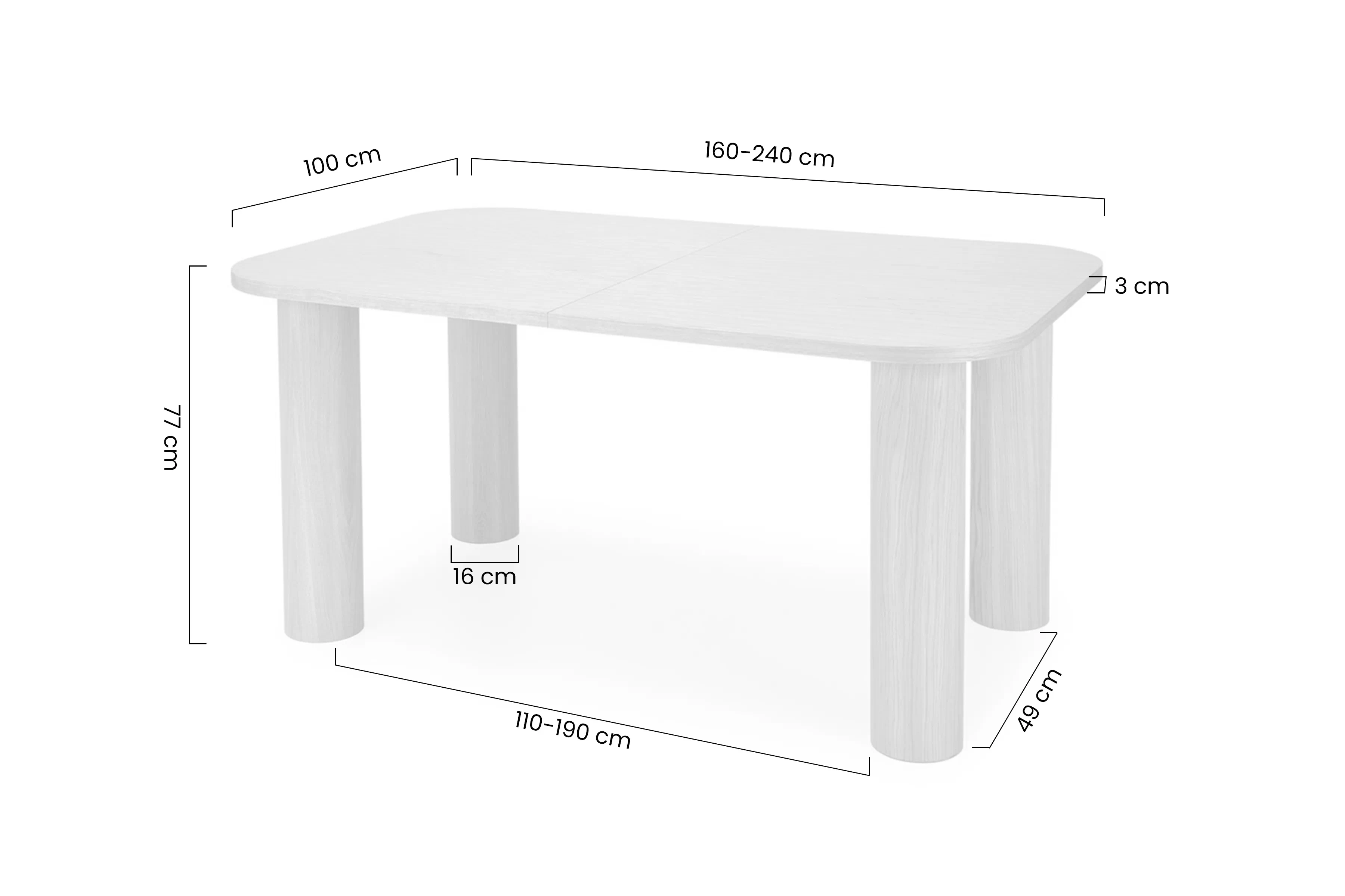 Stôl rozkladany Gravon 160-240x100 - Dub prírodné