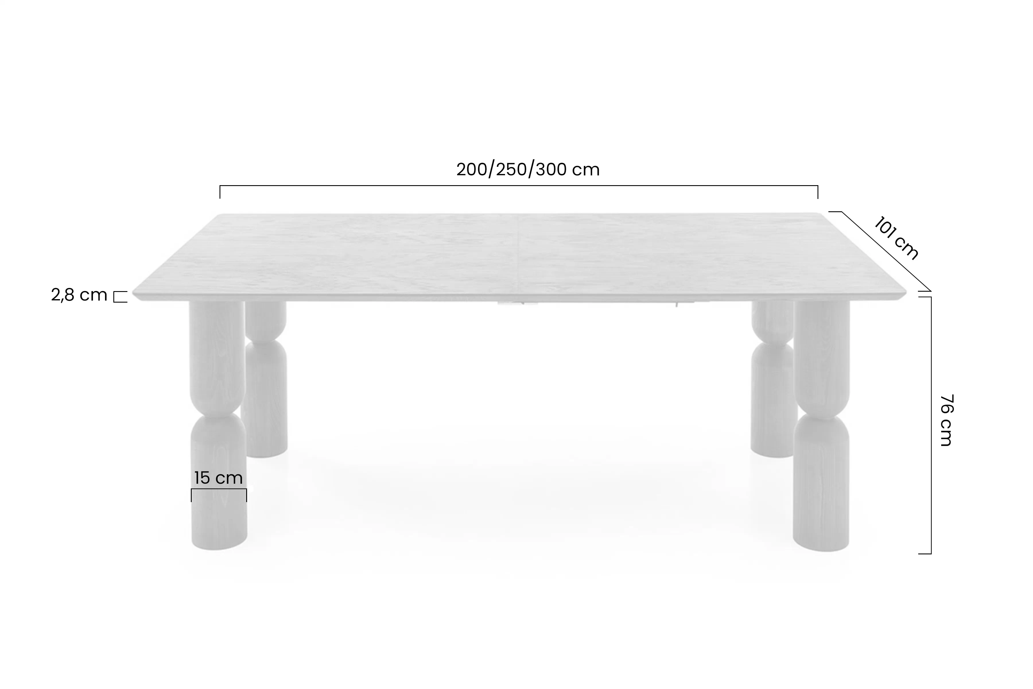 Stôl rozkladany Lavenor 200-300x101 cm - svetlý Orech