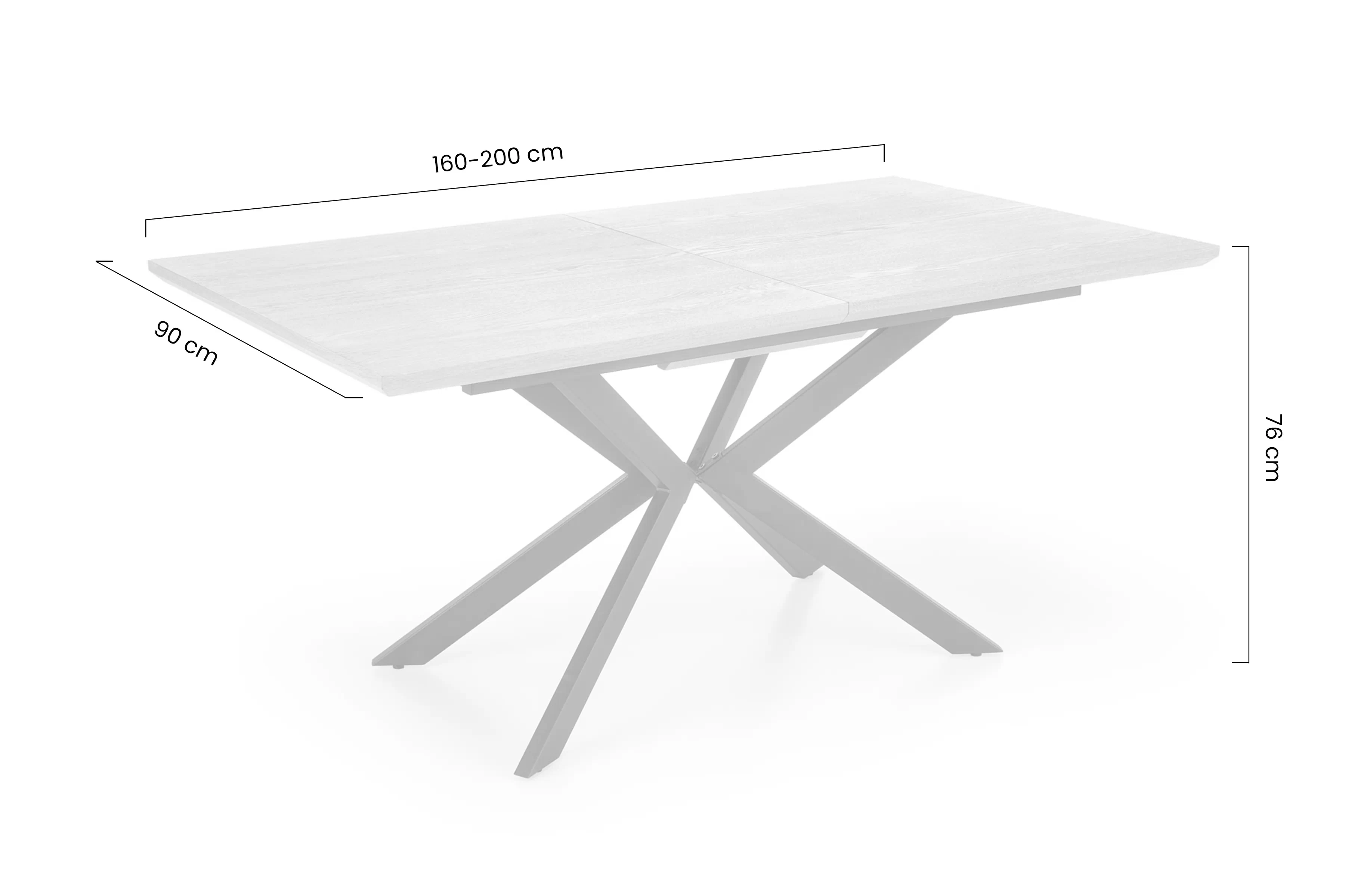 Stôl rozkladany Legarto 160-200x90 cm - Dub prírodné / Čierny