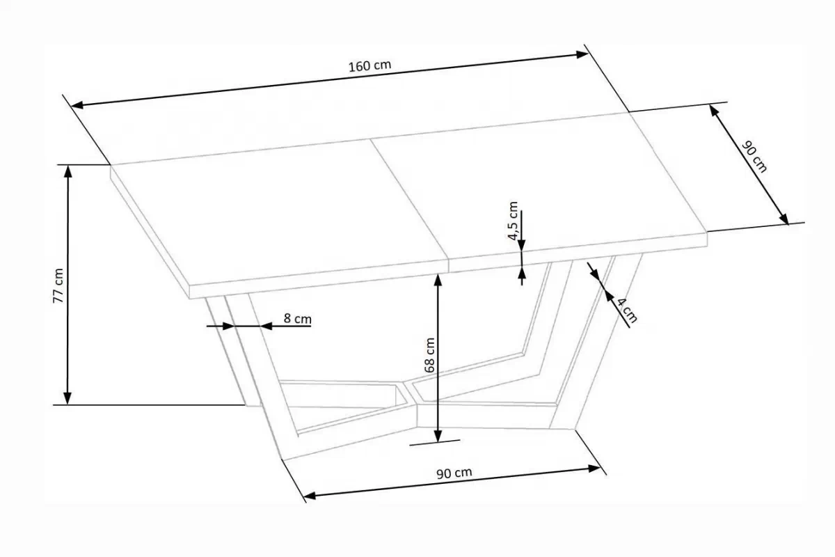 Stôl rozkladany Salvio 160-250x90 cm Drevené - Dub prírodné