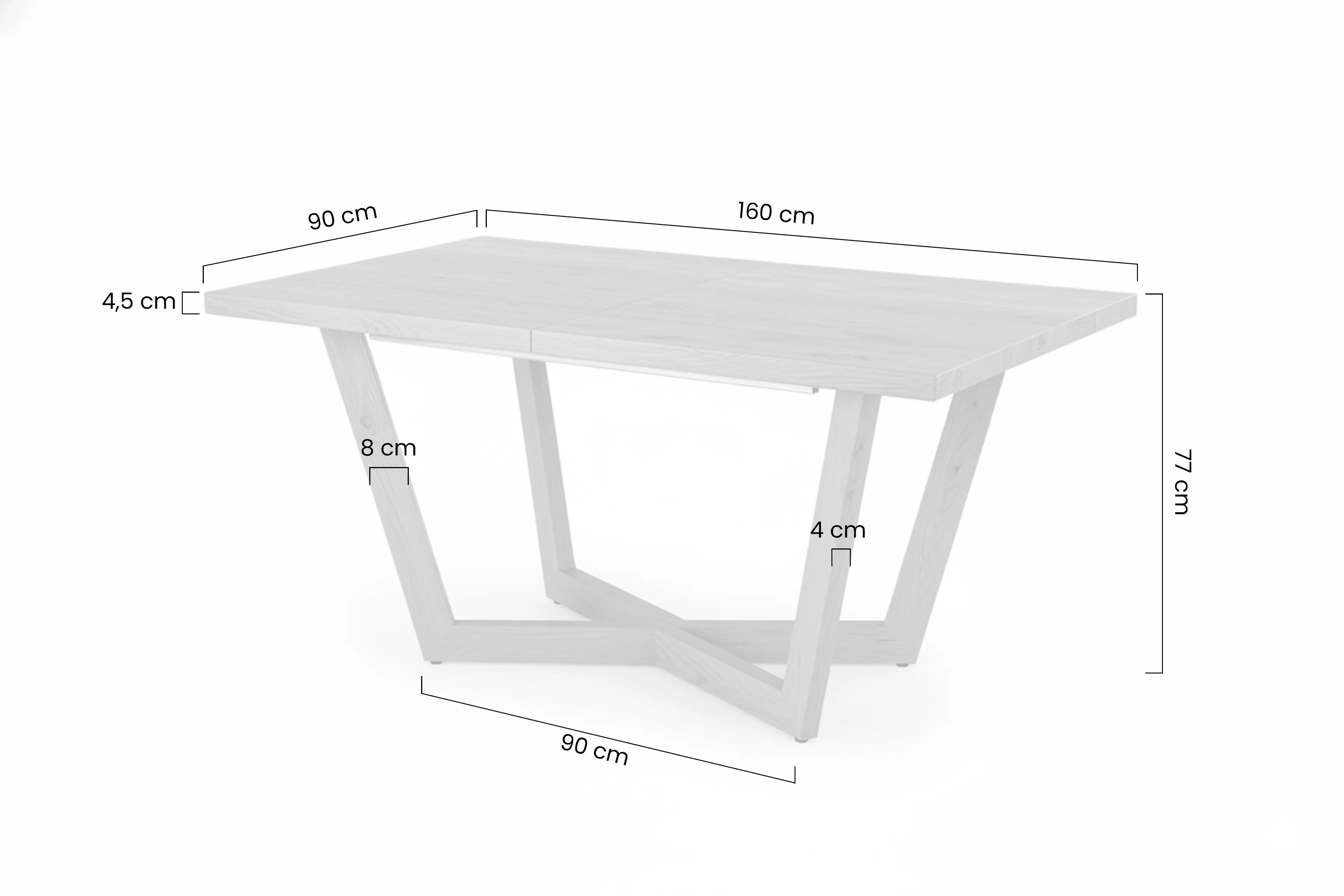 Stôl rozkladany Salvio 160-250x90 cm Drevené - svetlý dub / čierny