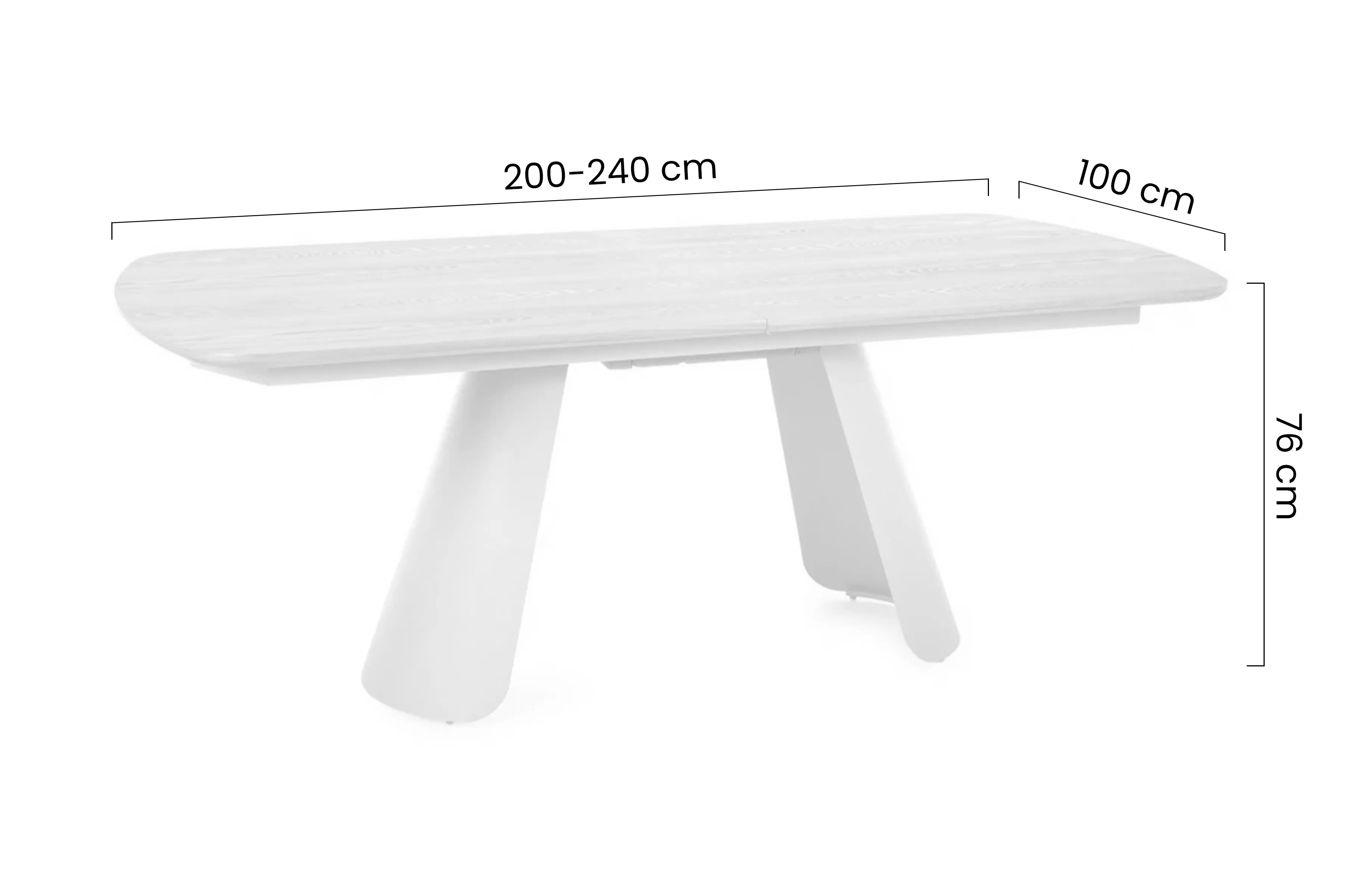 Stôl rozkladany Solmi 200-240x100 cm - Dub / kašmír