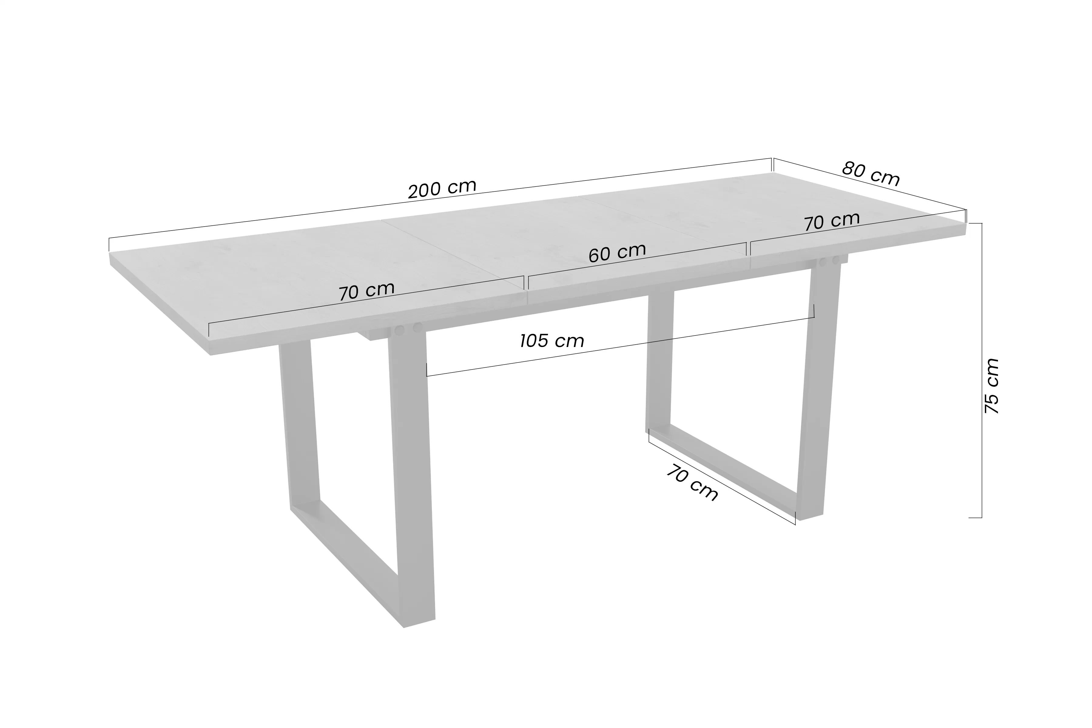Stôl rozkladany Temir 140/200x80 do jedálne - Biela arktyczna
