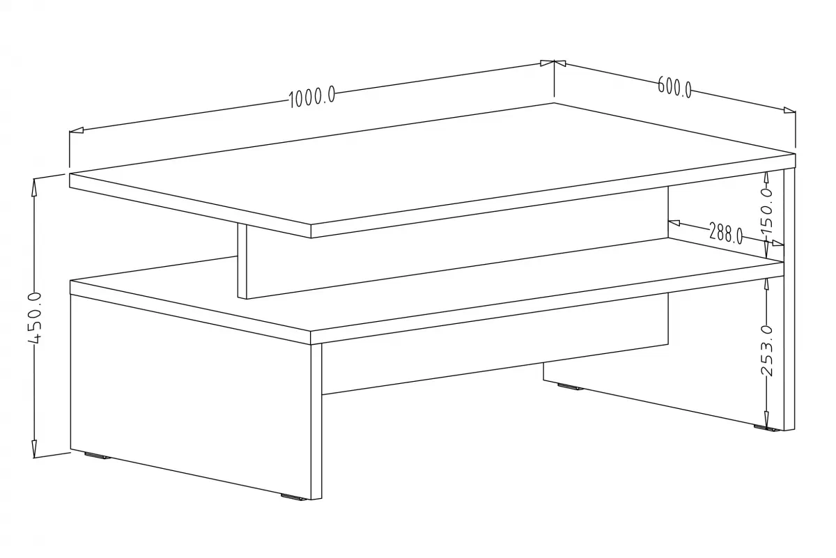 Konferenčný stolík Baros 99 - 100 cm - svetlý beton / Čierny