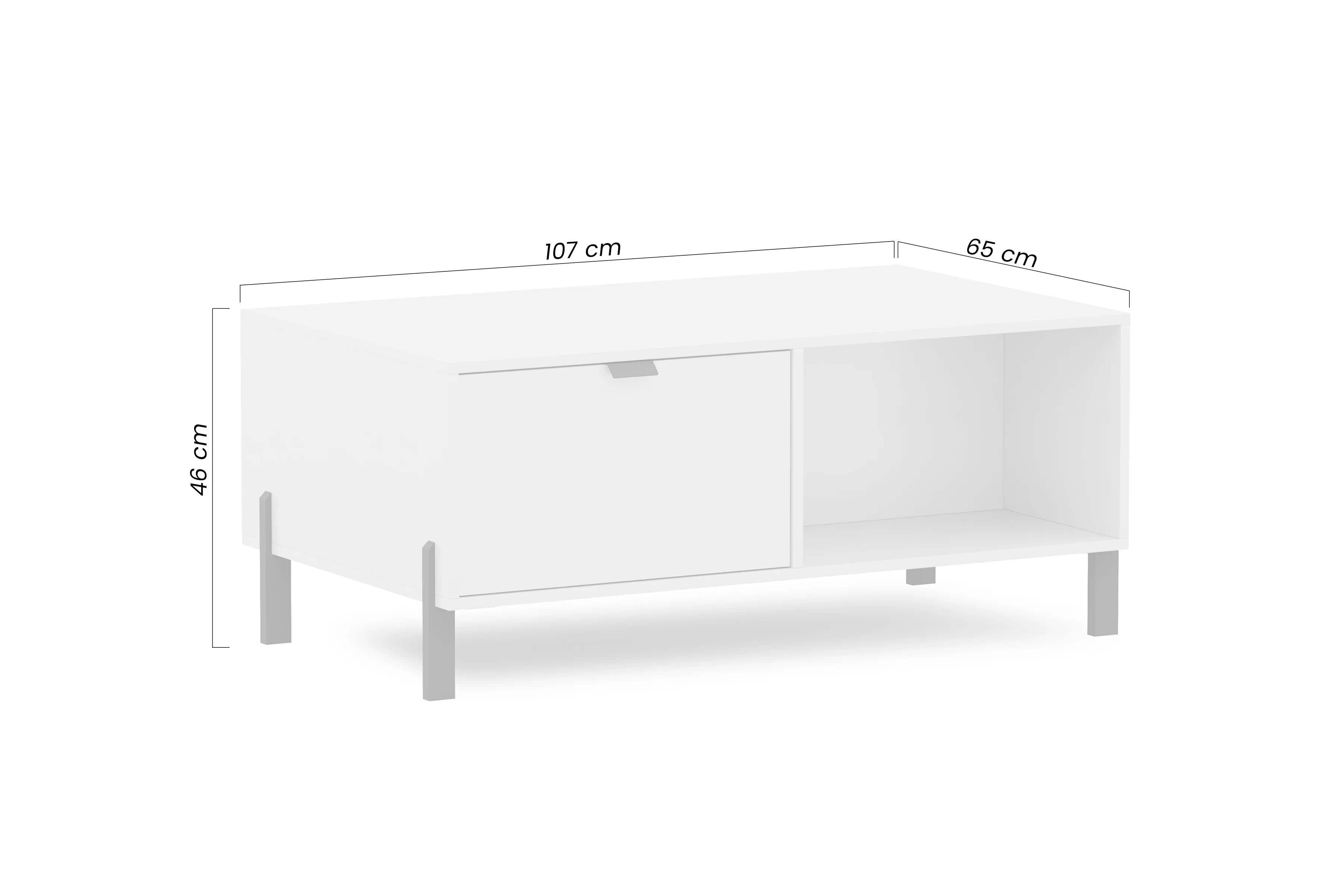 Stolík kawowy Cremona z szuflada - Béžová Pieskový 