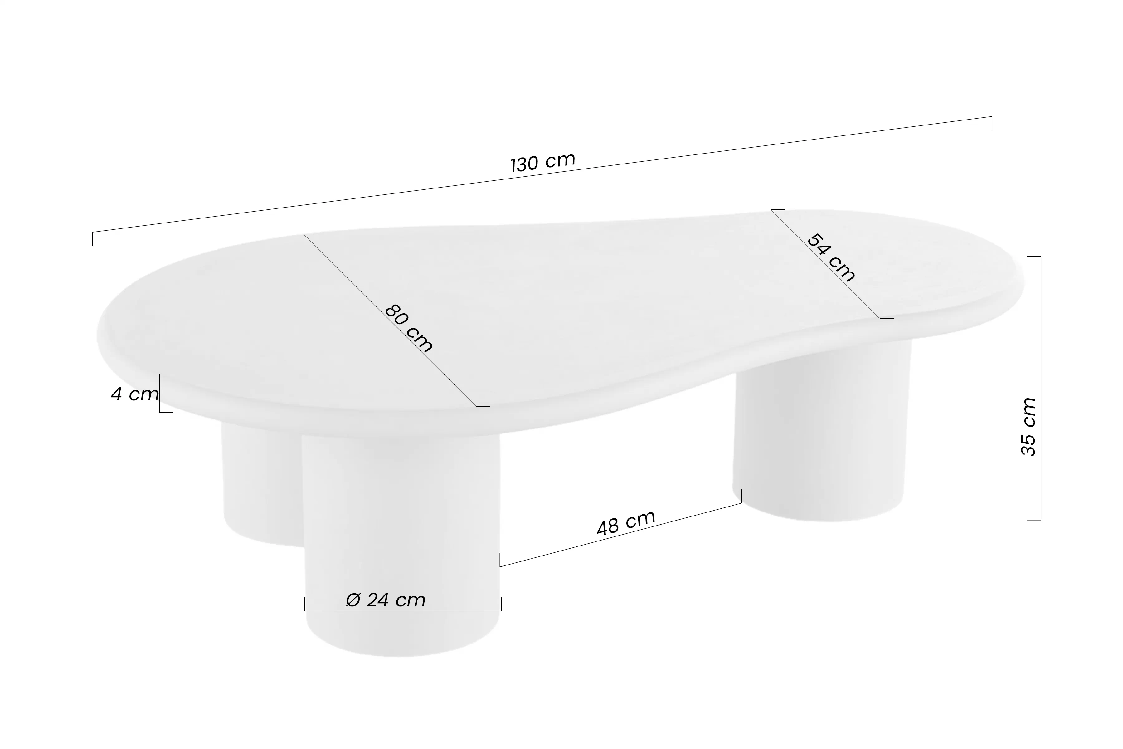 Stolík kawowy Gisela 130 cm do obývacej izby - svetlý šedý