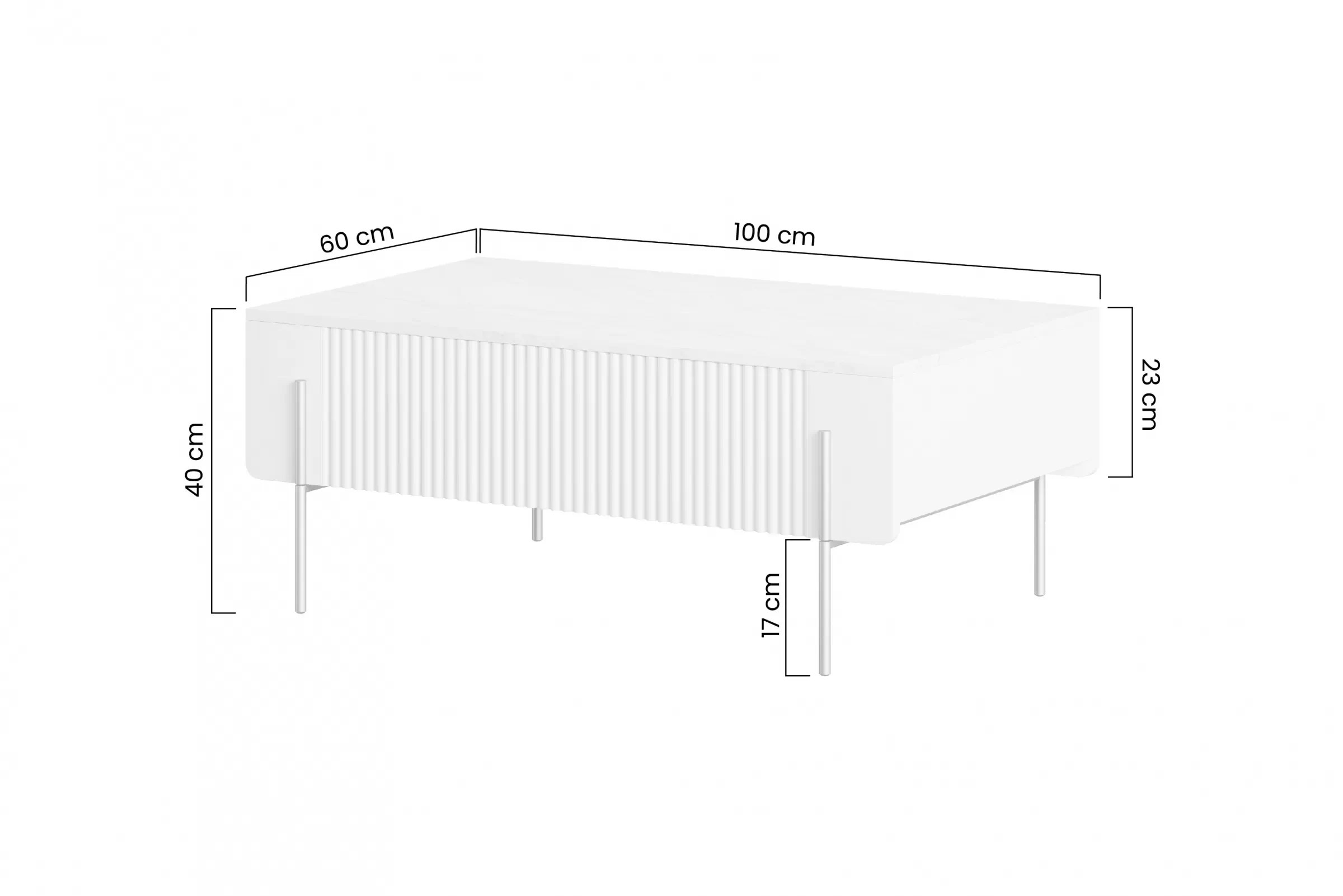 Stolík kawowy Malmi 100 cm so zásuvkami - kašmír / čierny nozki