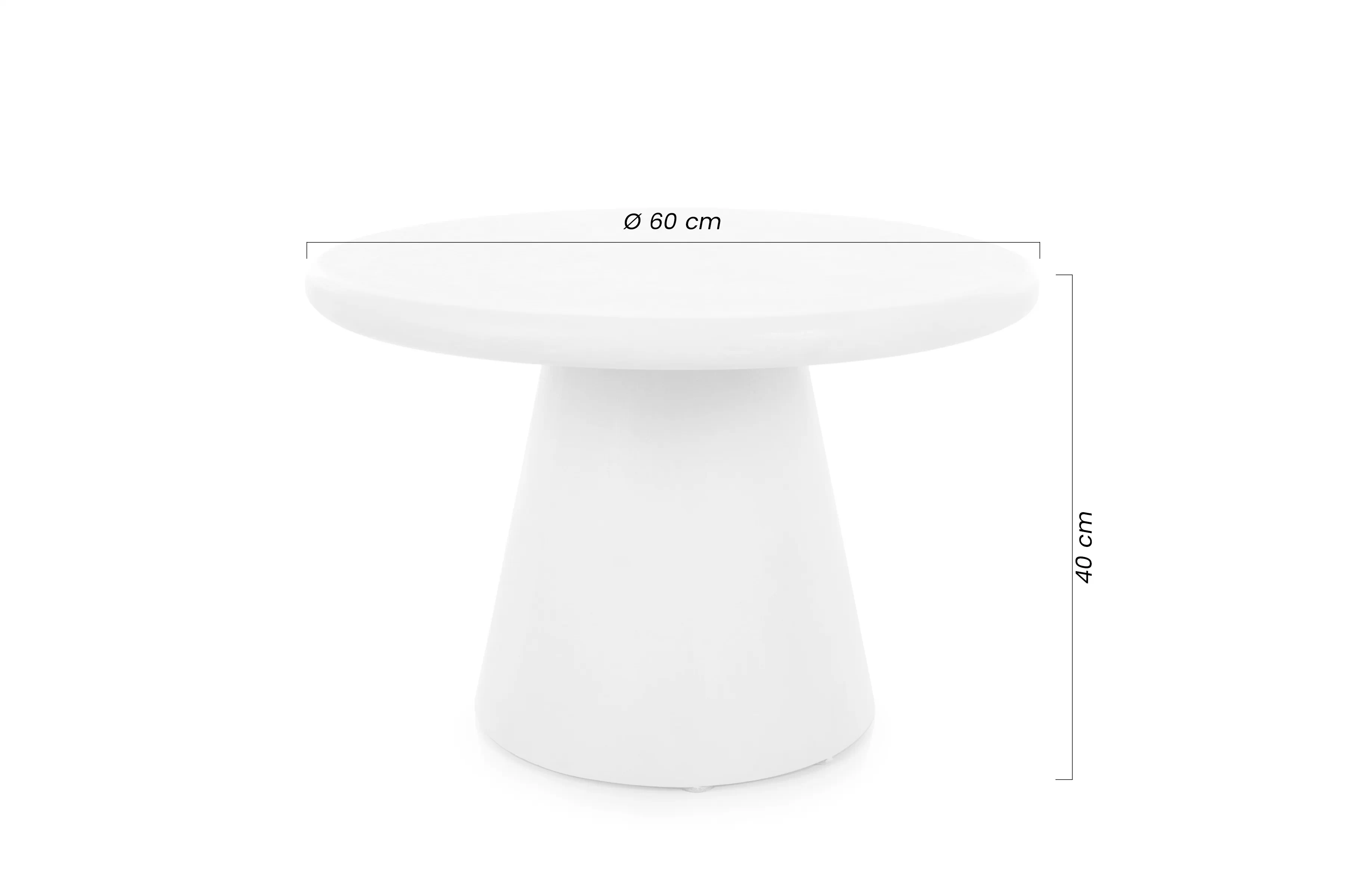 Stolík kawowy okragly Clav 60 cm - svetlý šedý