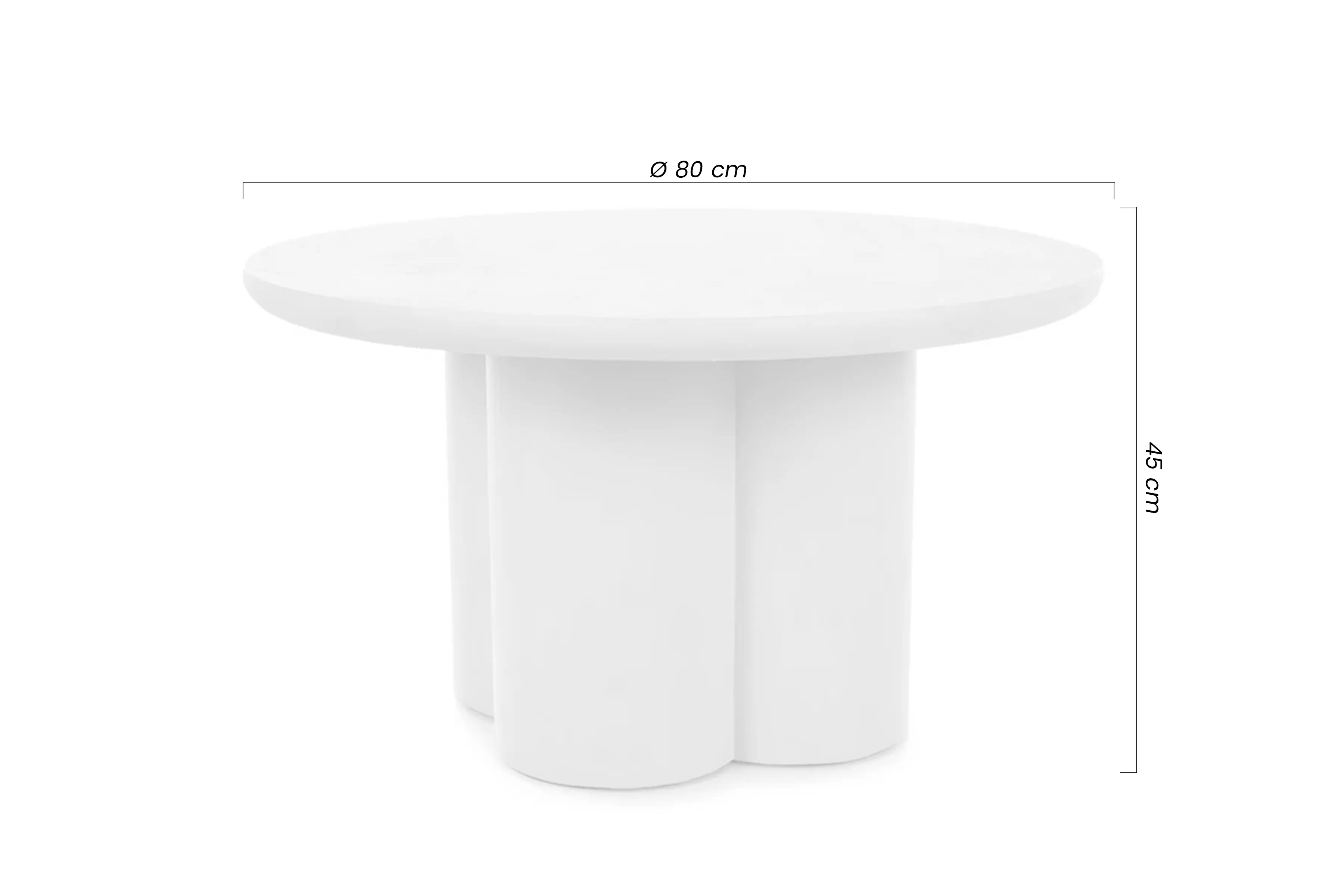 Stolík kawowy okragly Cylindus 80 cm - svetlý šedý