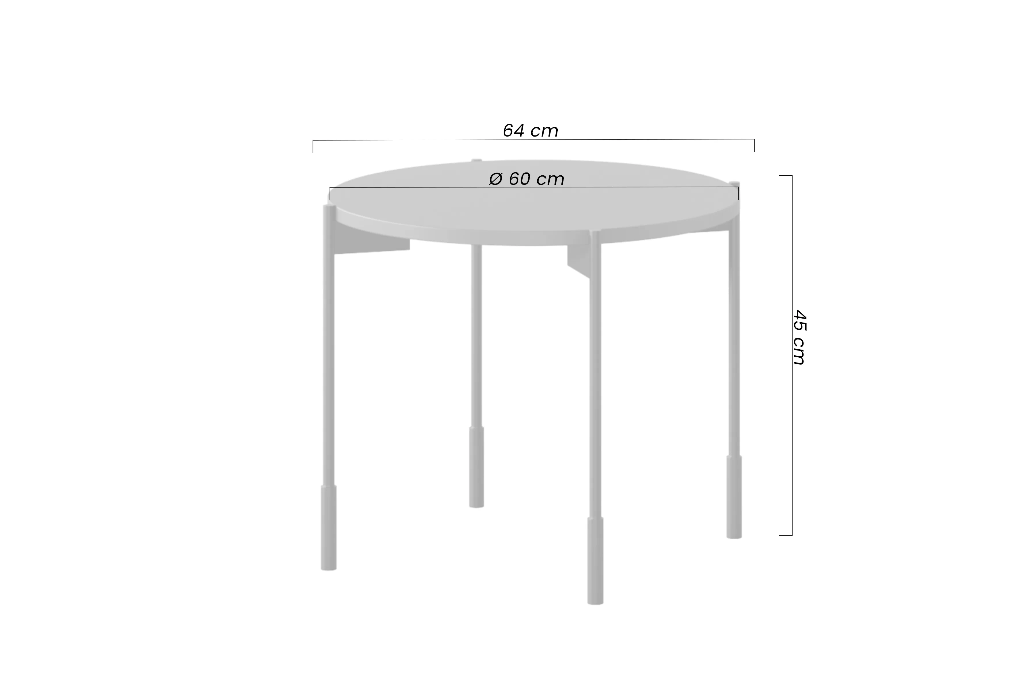 Stolík kawowy Sonatia 60 cm okragly na kovových nohách - burgund