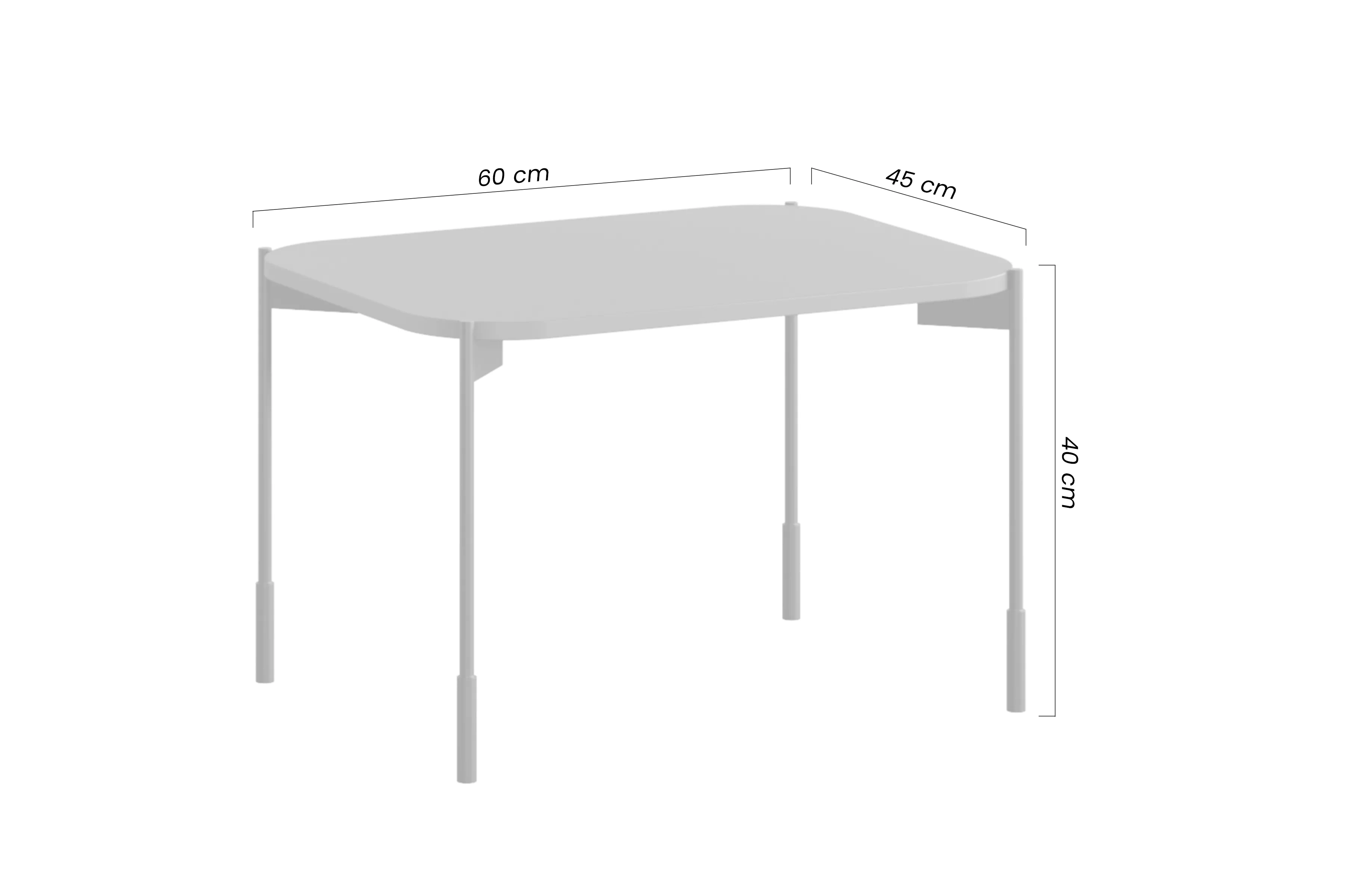 Stolík kawowy Sonatia 60 cm prostokatny na kovových nohách - kašmír
