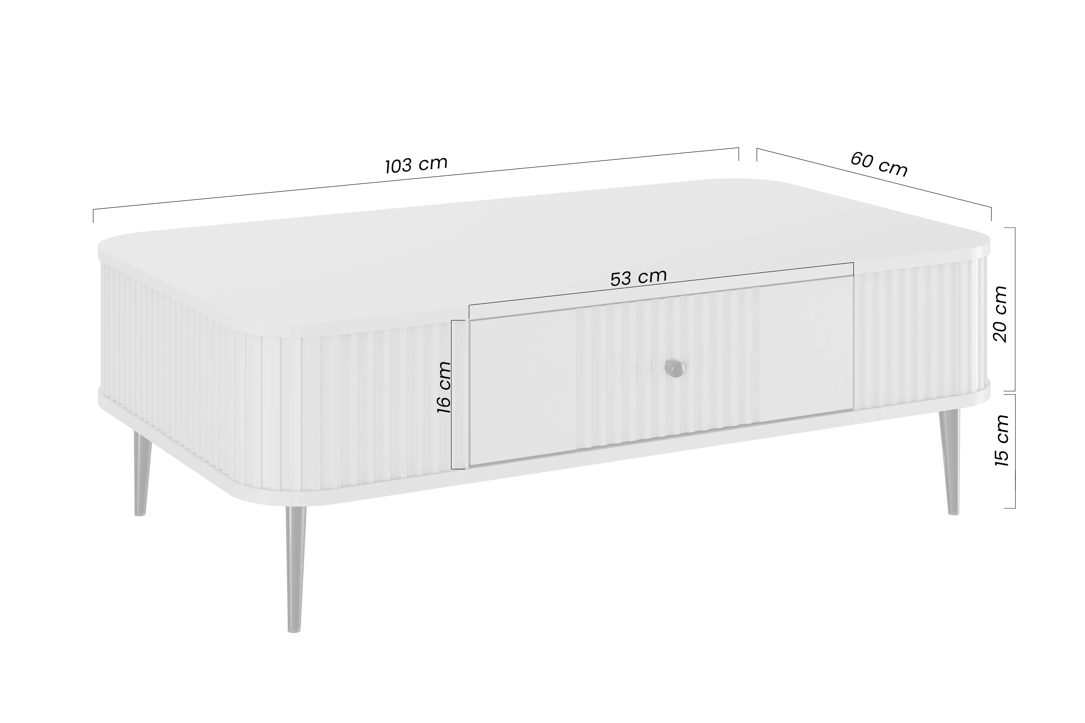 Stolík kawowy Vesper 103x60 cm z szuflada - Čierny / zlote nožičky