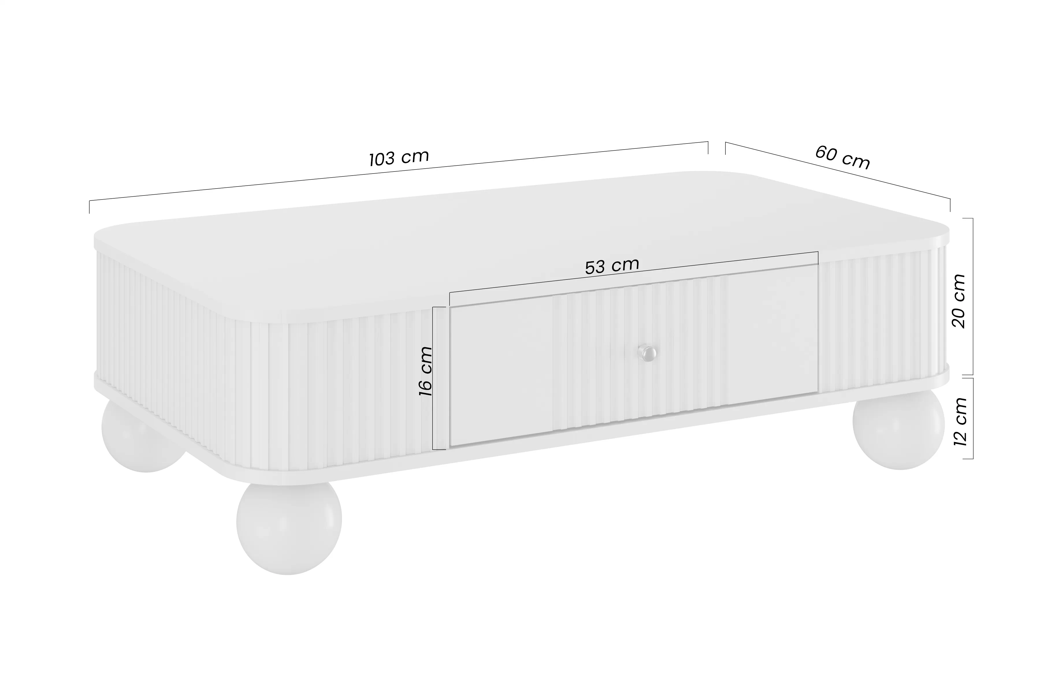 Stolík kawowy Vesper 103x60 cm z szuflada - kašmír / Orech / zlote úchyty / nožičky kule
