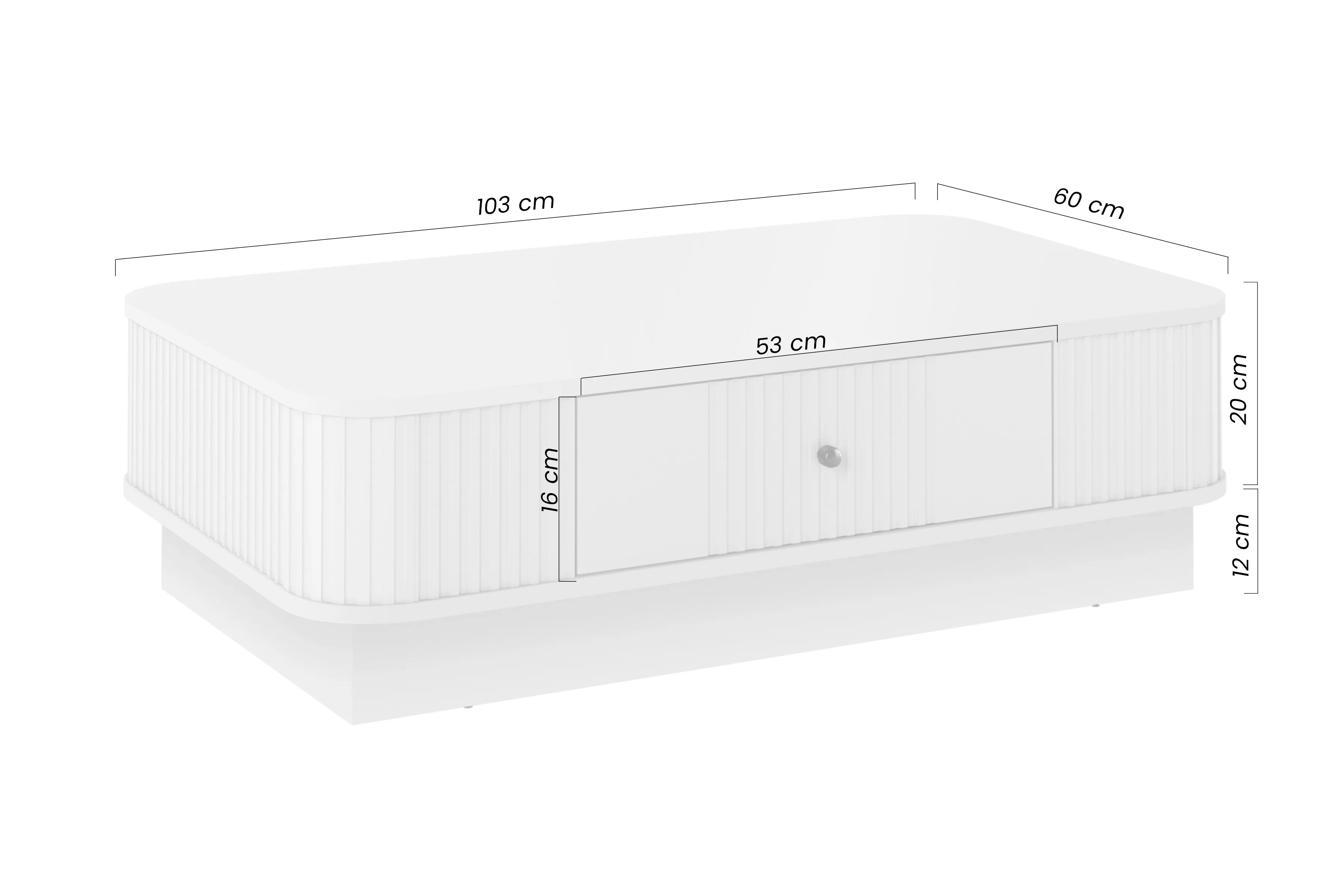 Stolík kawowy Vesper 103x60 cm z szuflada na sokelu - kašmír / Orech / zlaté Úchytka