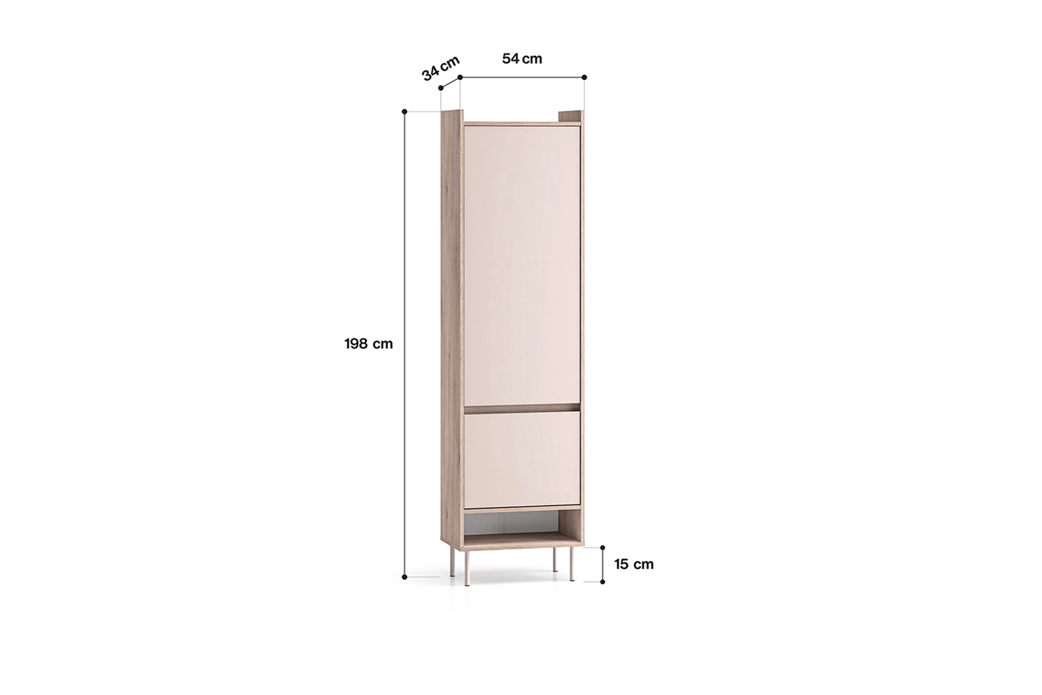 Skriňa otvorená Voco 01 54 cm - kašmír / Dub cremona