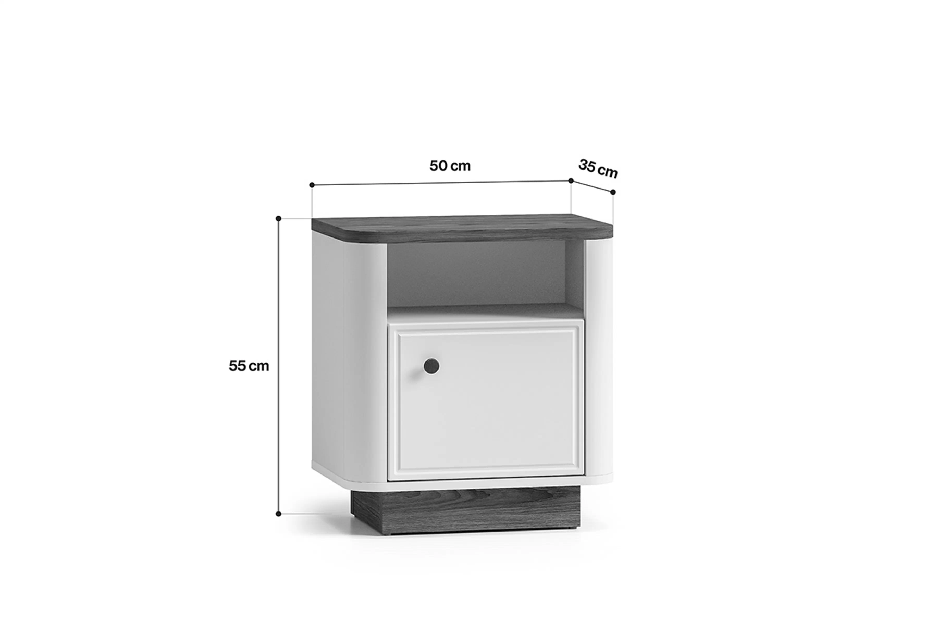 Nočný Stolík Amberto 50 cm - kašmír / Dub windmill dark
