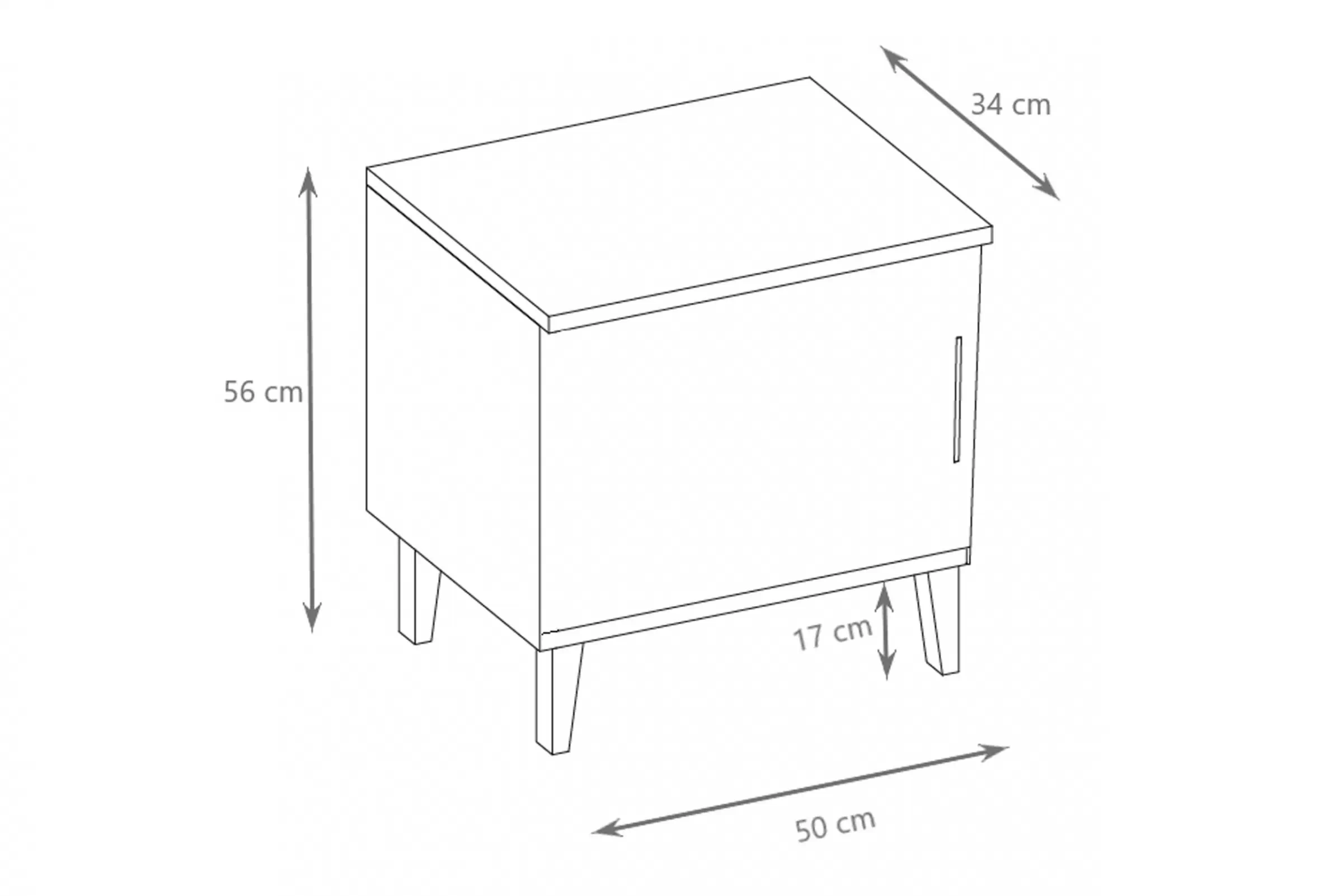 Nočný Stolík Balio 50 cm - kašmír