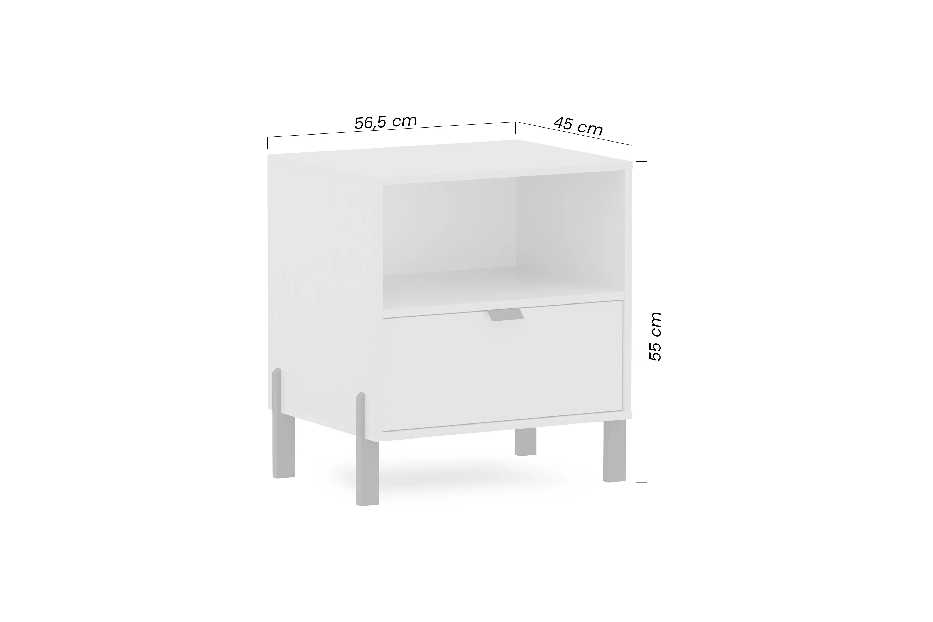 Nočný Stolík Cremona z szuflada - Béžová Pieskový 