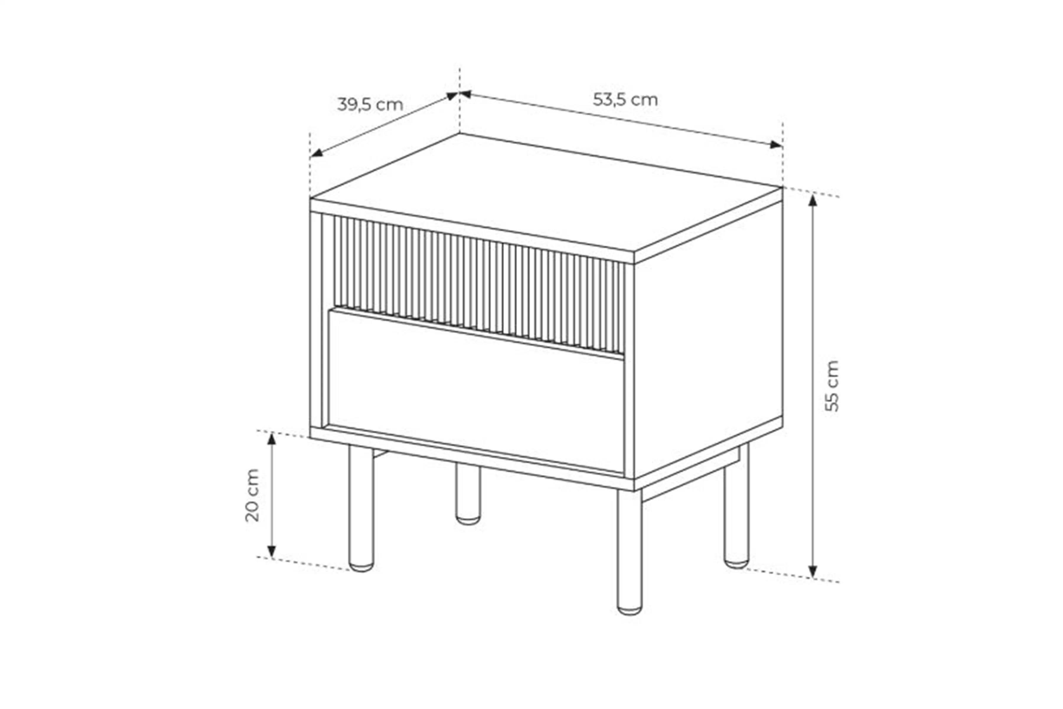 Nočný Stolík Rivio 53 cm so zásuvkami - Dub cremona