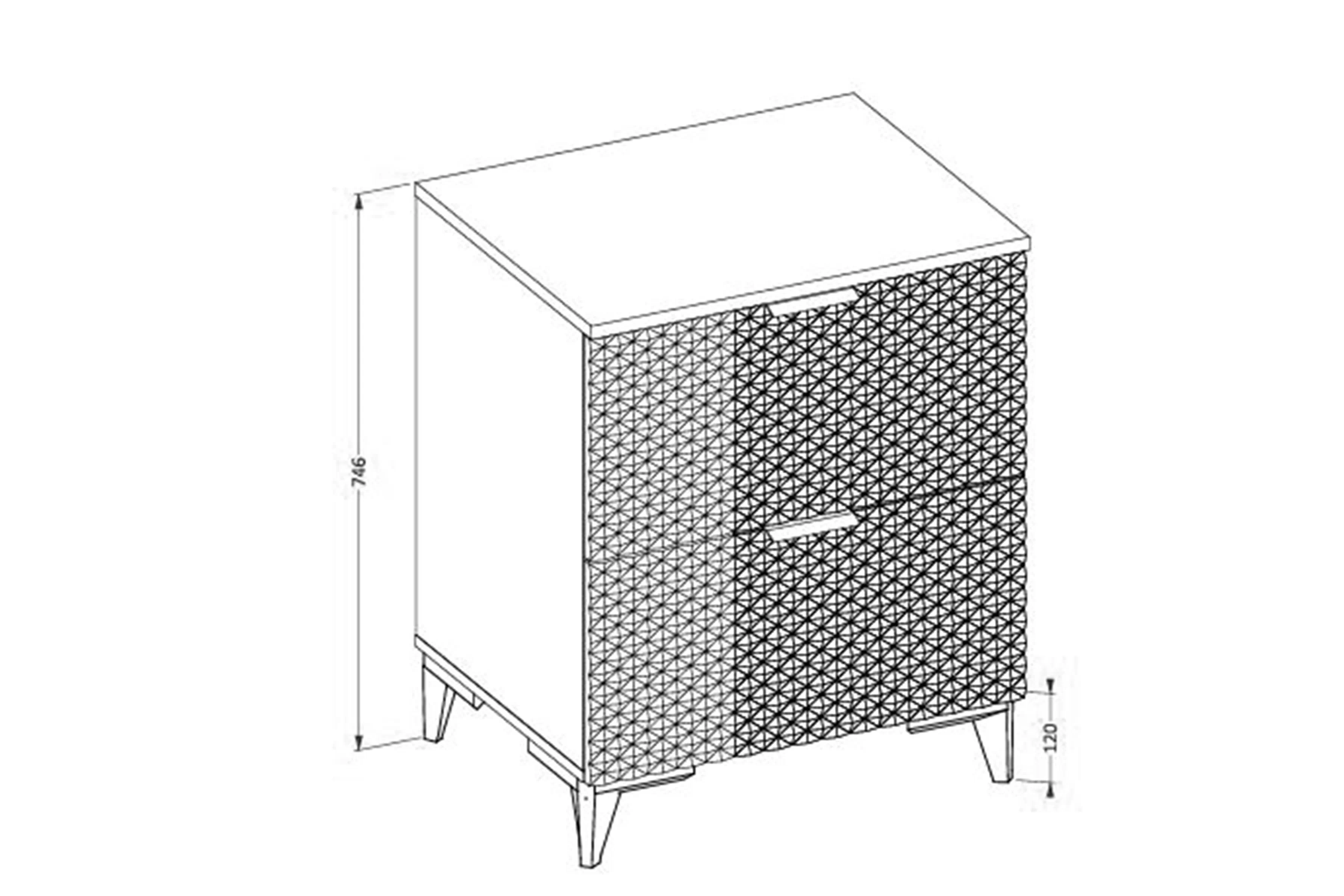 Skrinka pod umywalke Laura 60 cm so zásuvkami - biela / biela mat piramidki