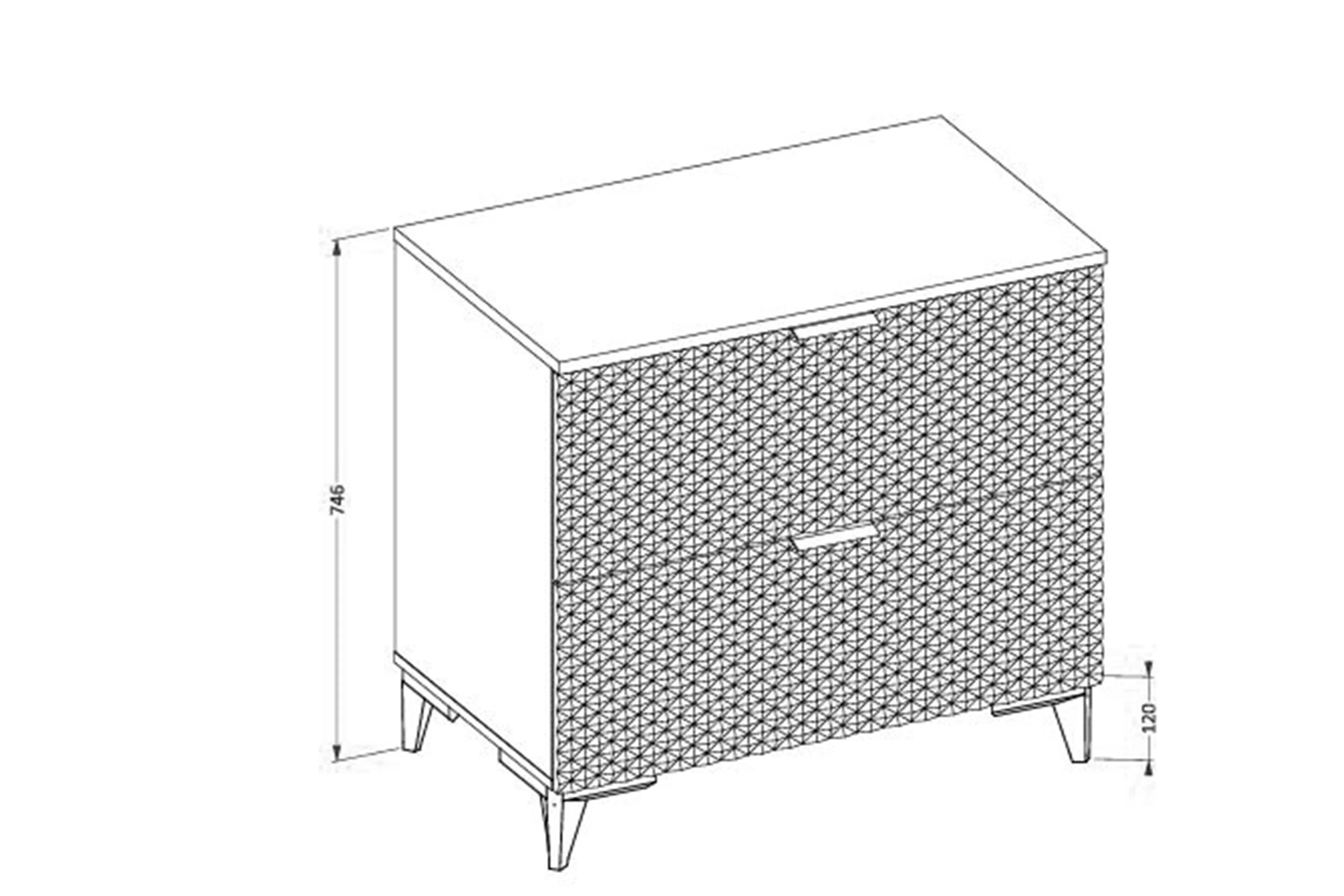 Skrinka pod umywalke Laura 80 cm so zásuvkami - biela / biela mat piramidki