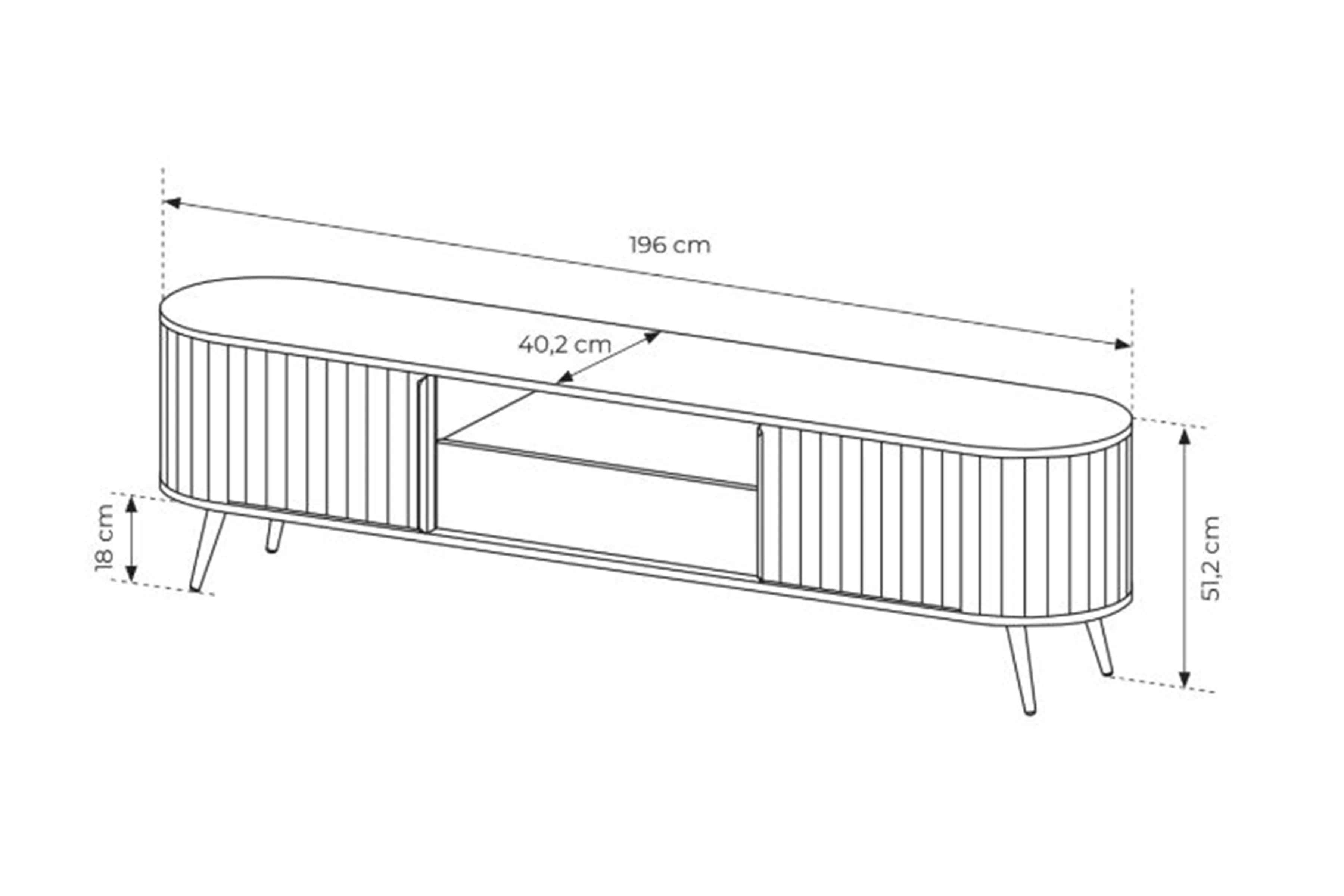 TV skrinka Luvio 196 cm z szuflada - Dub cremona