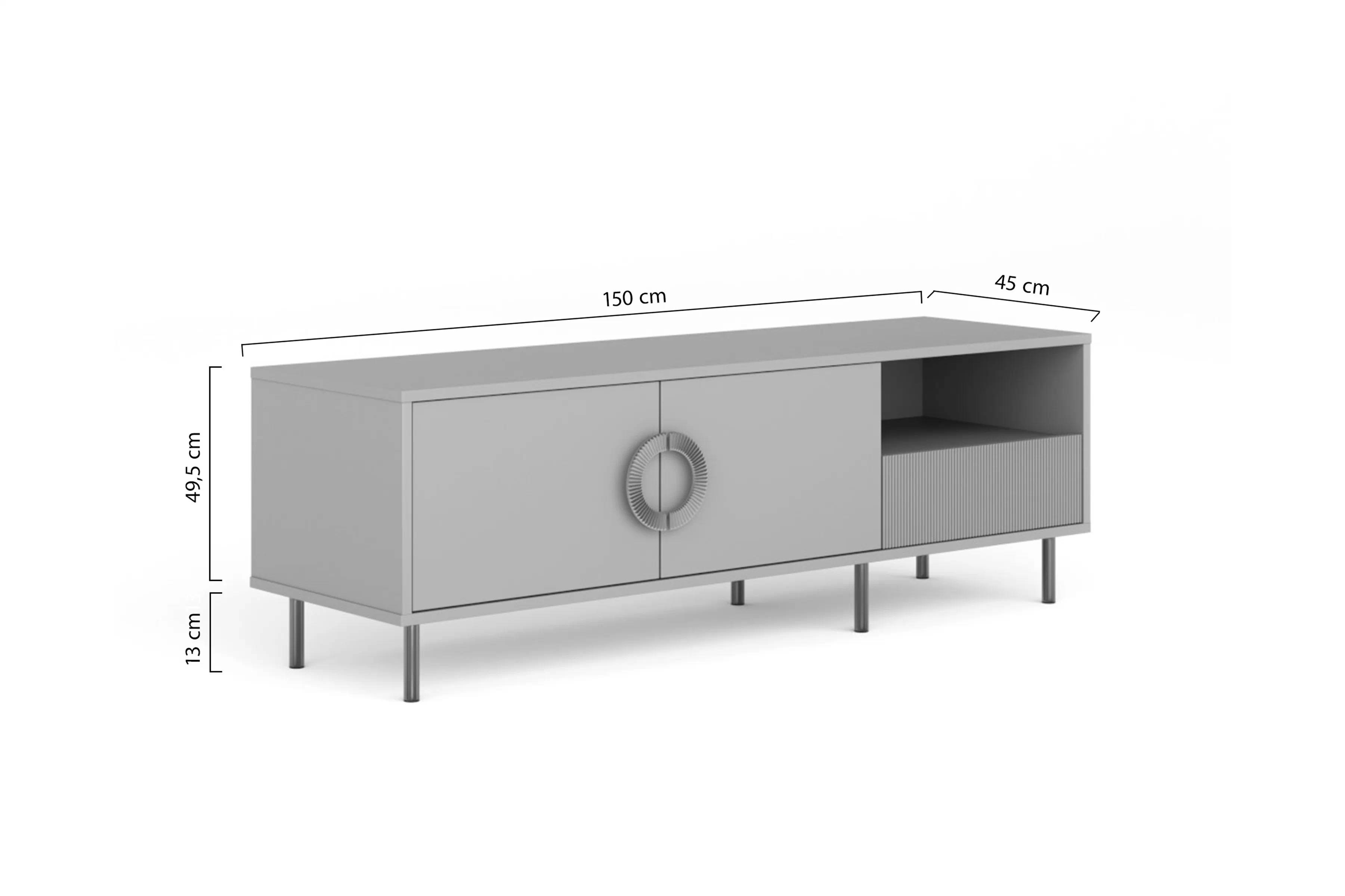 TV skrinka Nubo 150 cm - kašmír / Čierny