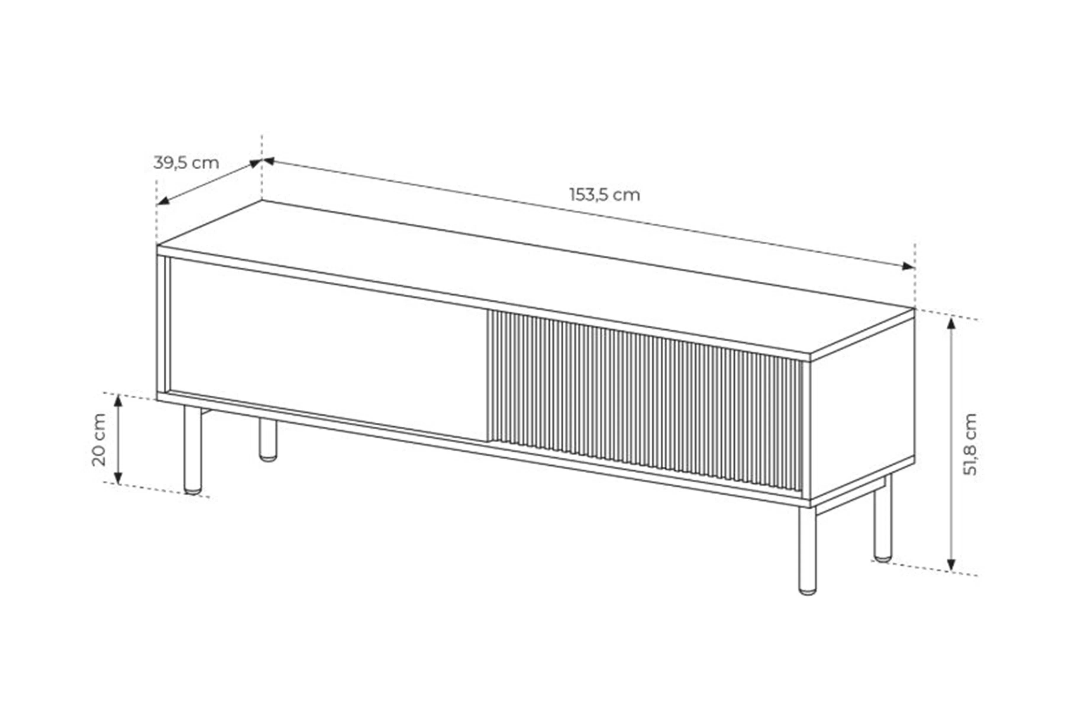 TV skrinka Rivio 153 cm - Dub cremona