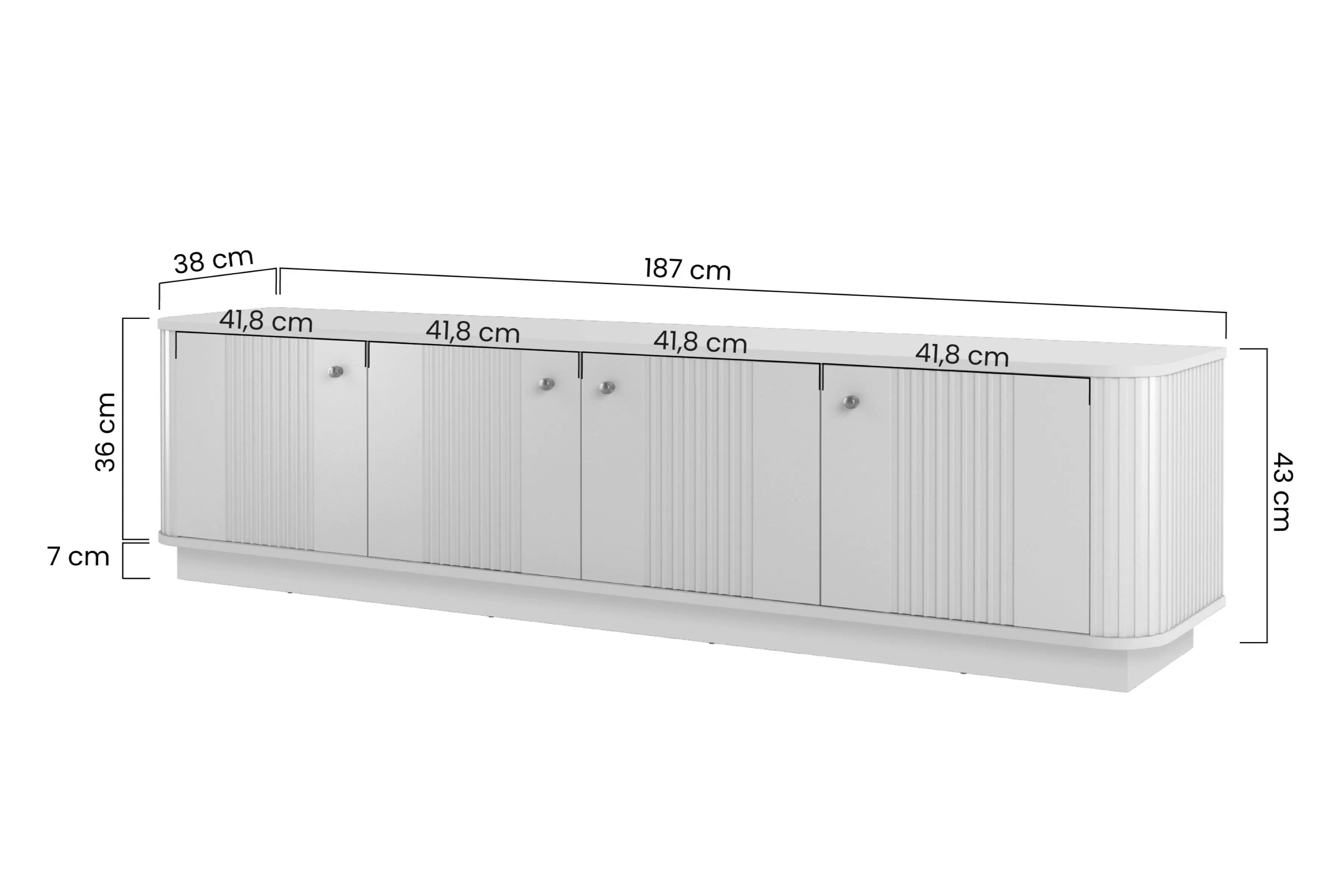 TV skrinka Vesper 4D 187 cm - Čierny / zlote úchyty