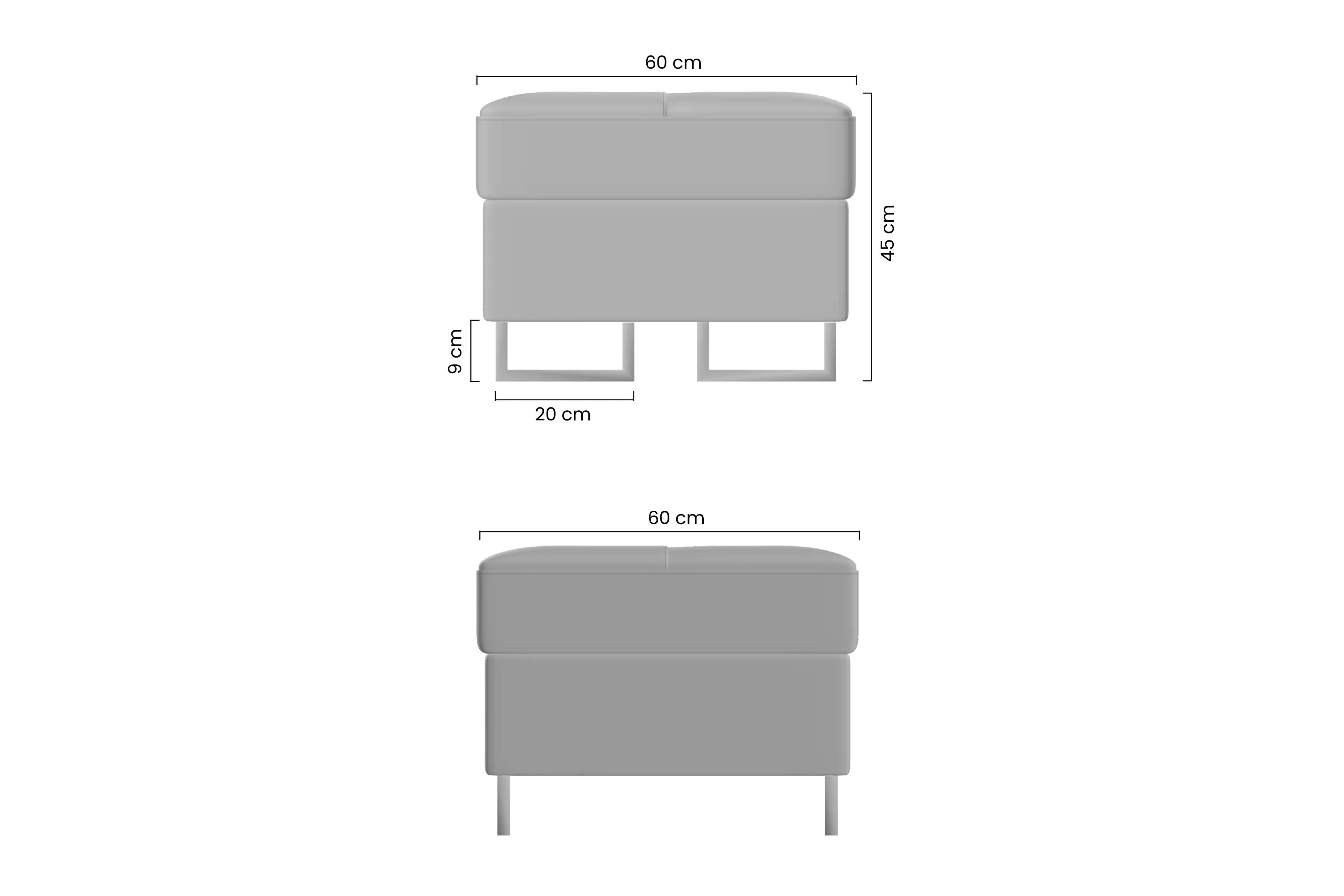 čalúnená Taburet Annabelle Mini - šedá plecionka Sawana 05 / nožičky chromowane 