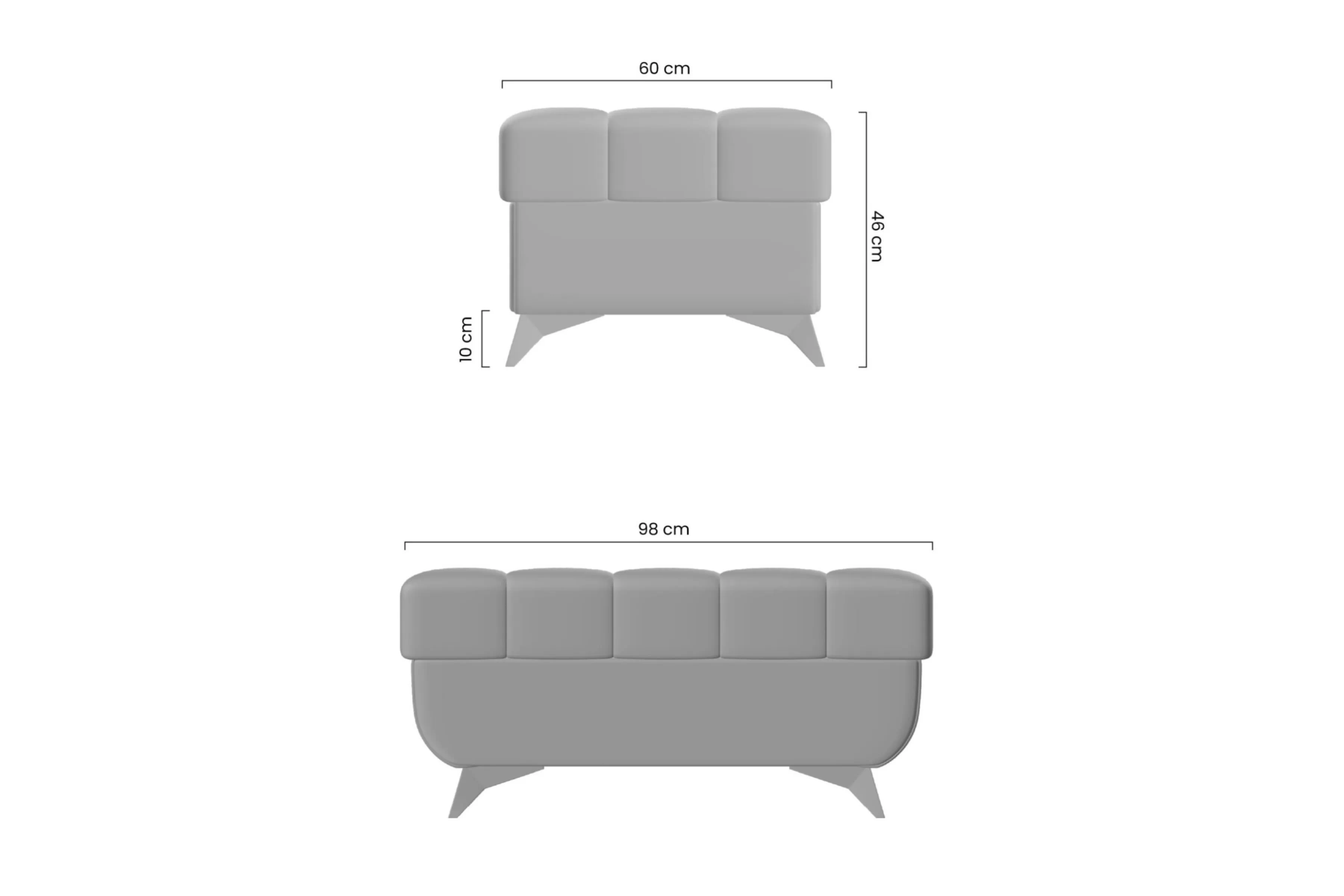 čalúnená Taburet Dragonis na kovových nohách