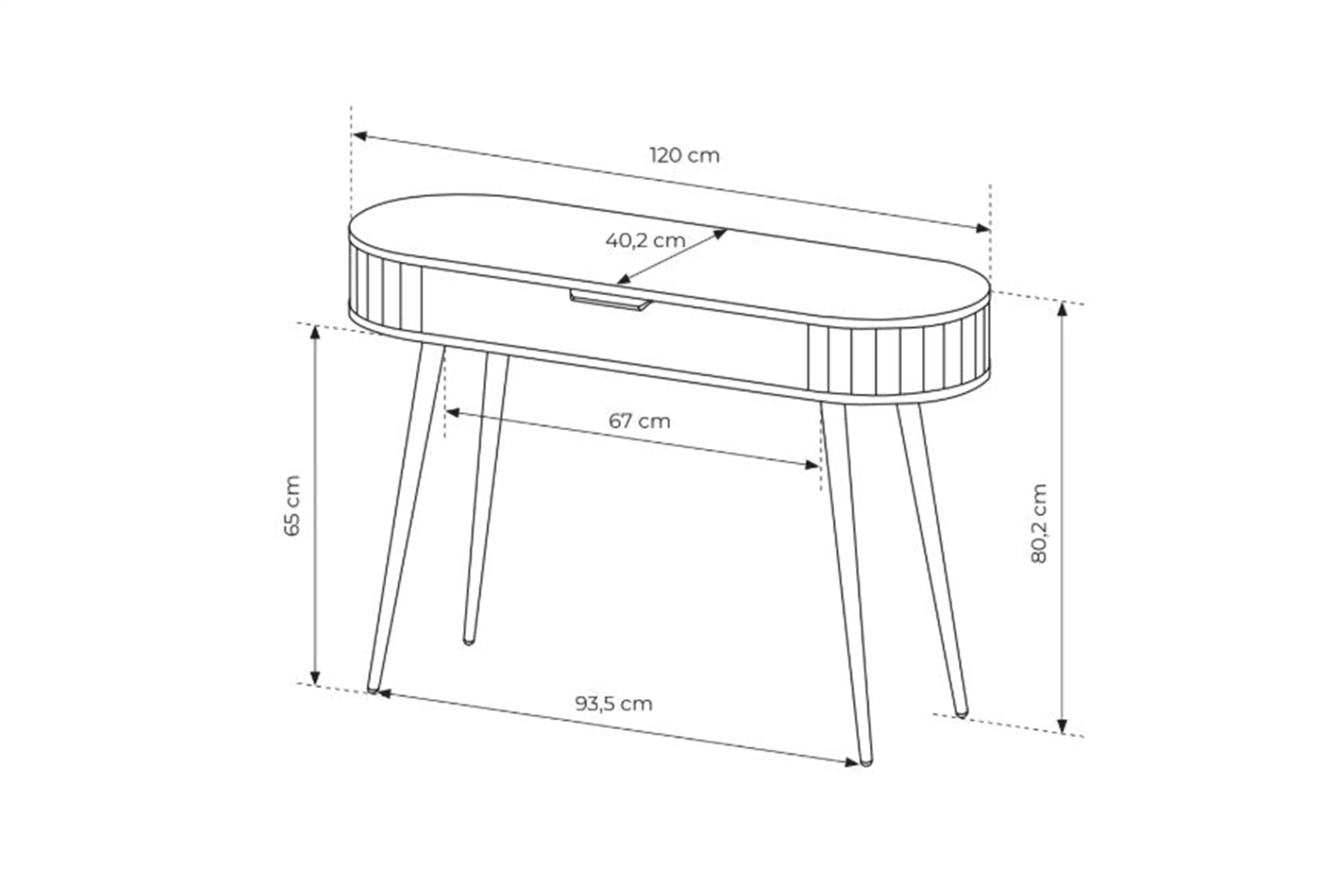 Toaletný stolík Luvio 120 cm z szuflada - Dub cremona