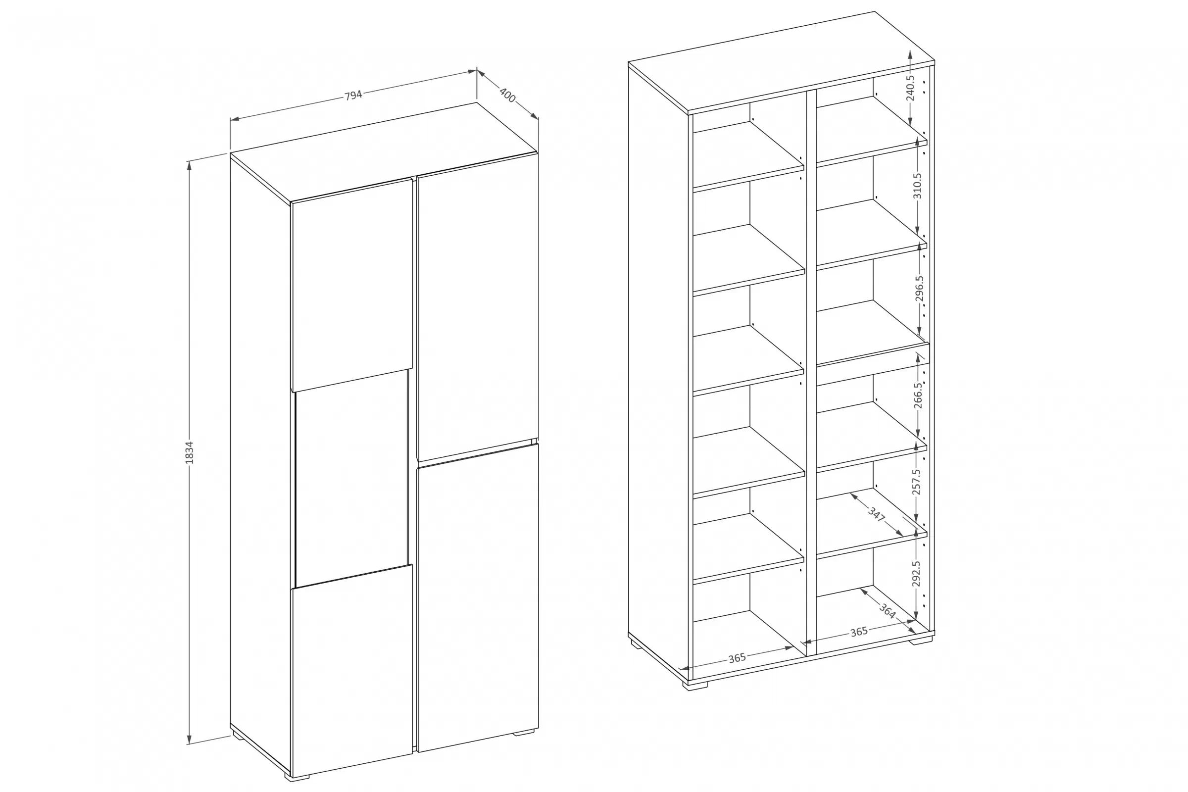 Vitrína Gramon 79 cm - Zelený / Čierny